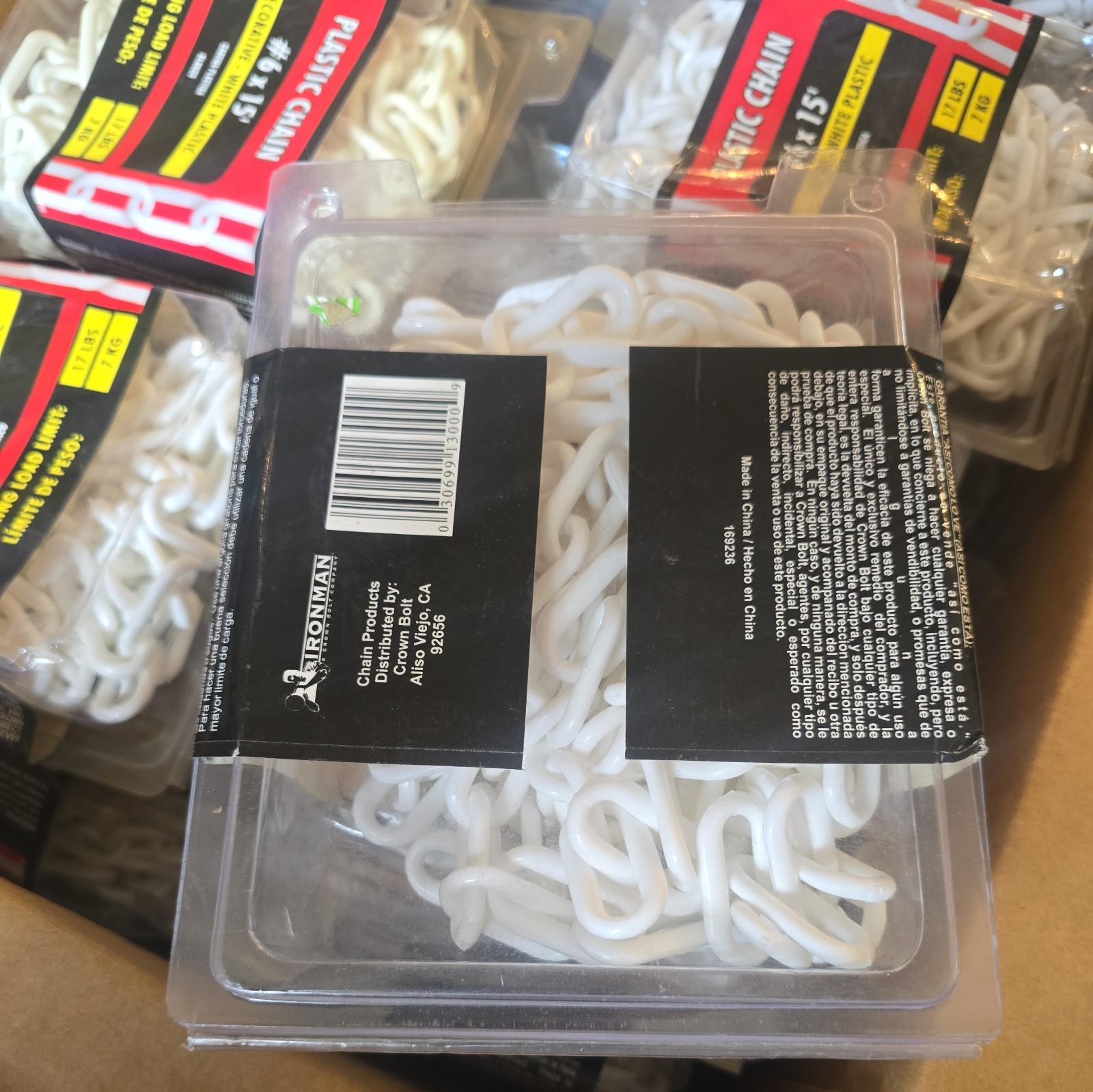 #6 x 15′ Decorative – white Plastic Chain, by Ironman