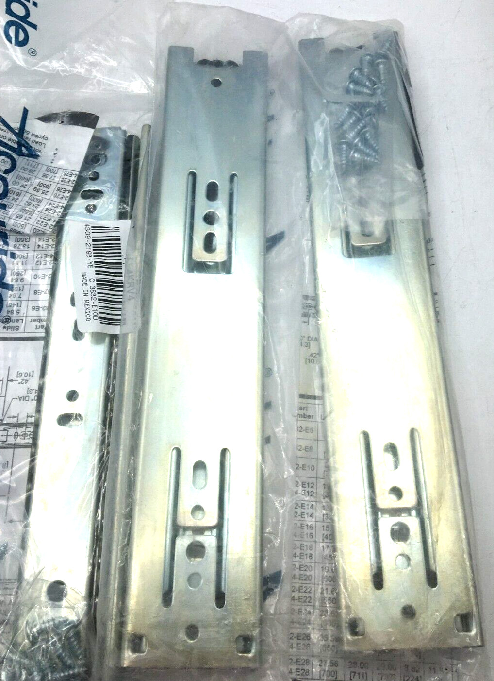 Accuride Lot of 5 Sets Ball Bearing Drawer Slide 4KRV4, C3832-E10D New