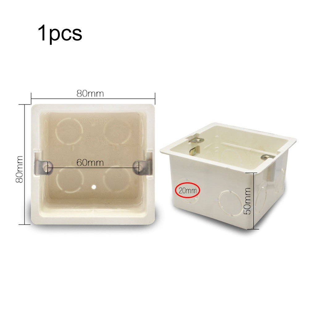Socket Box Light Switch 1Gang 80x80x50mm European Standard Light Pattress Switch