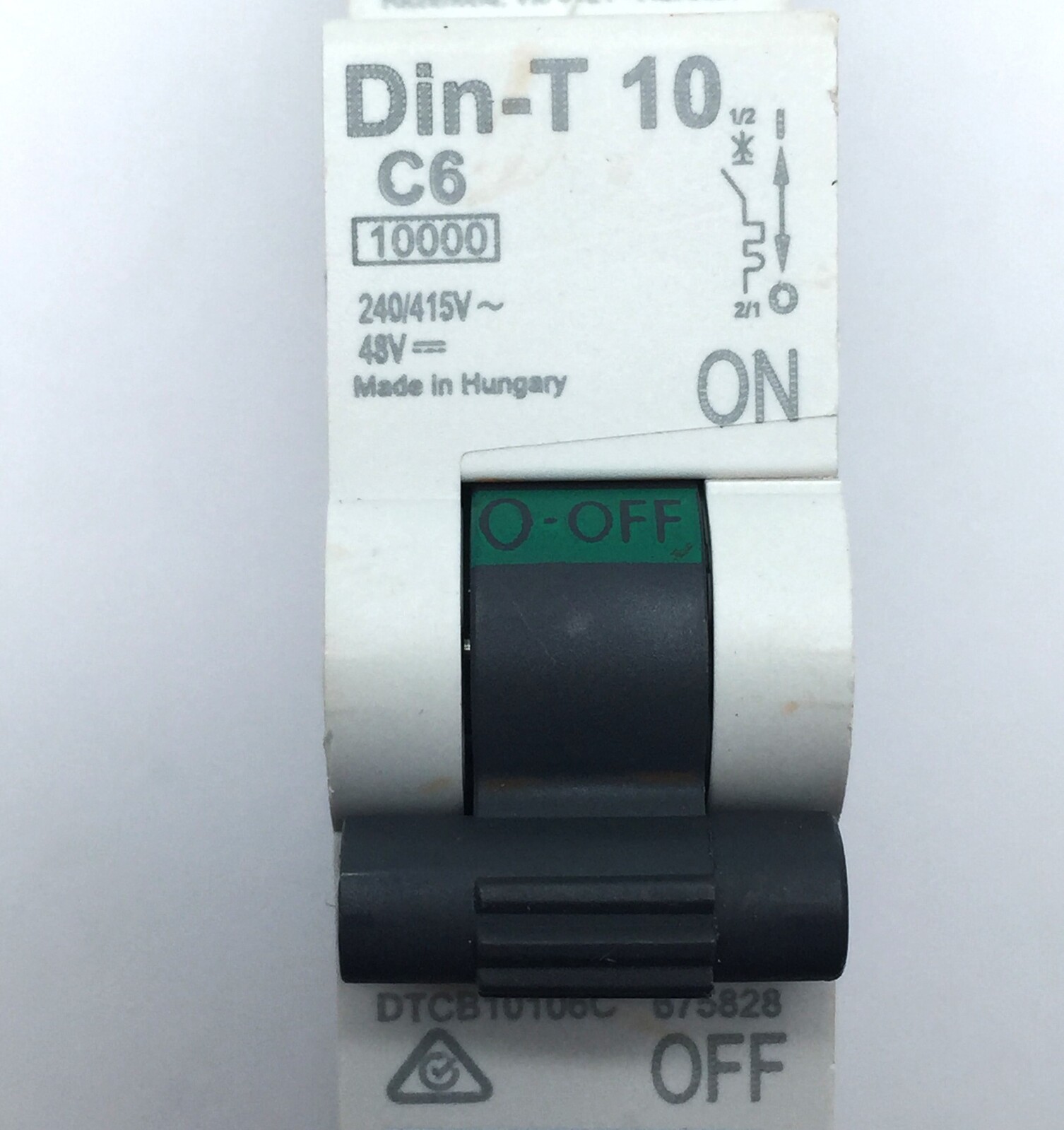 NHP Din-T10-C2 MCB DC 6kA 1 Pole 6A C Curve 240-415VAC 48VDC IP40  x10