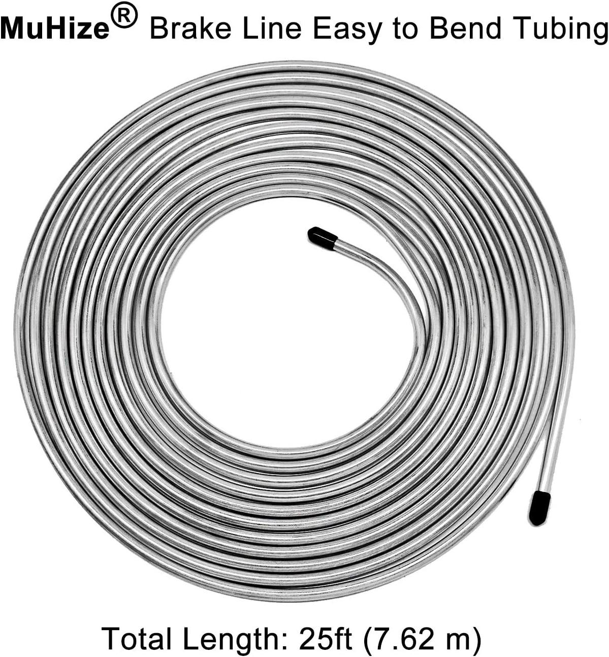 25FT 1/4 Brake Line Tubing Kit Zinc Coated Steel Flexible Fuel & Transmission Br