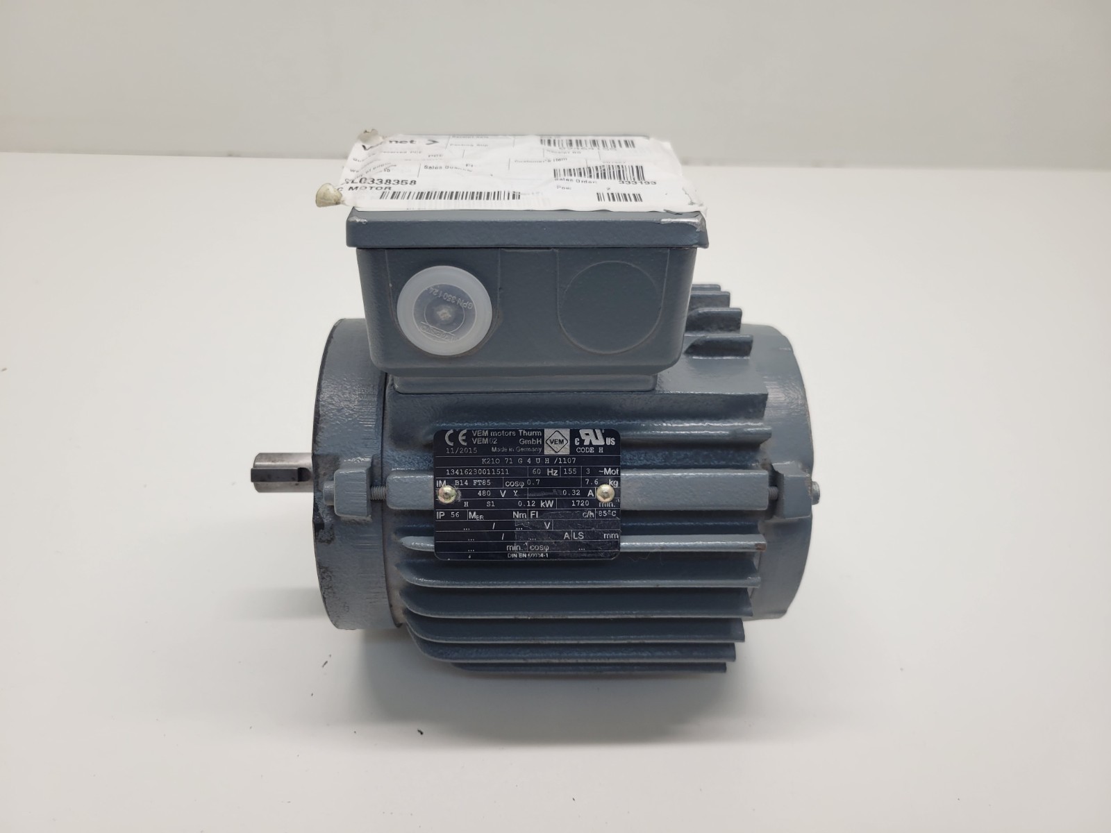 NEW OLD STOCK! VEM .12kW 480V MOTOR K210-71-G-4-U-H/1107