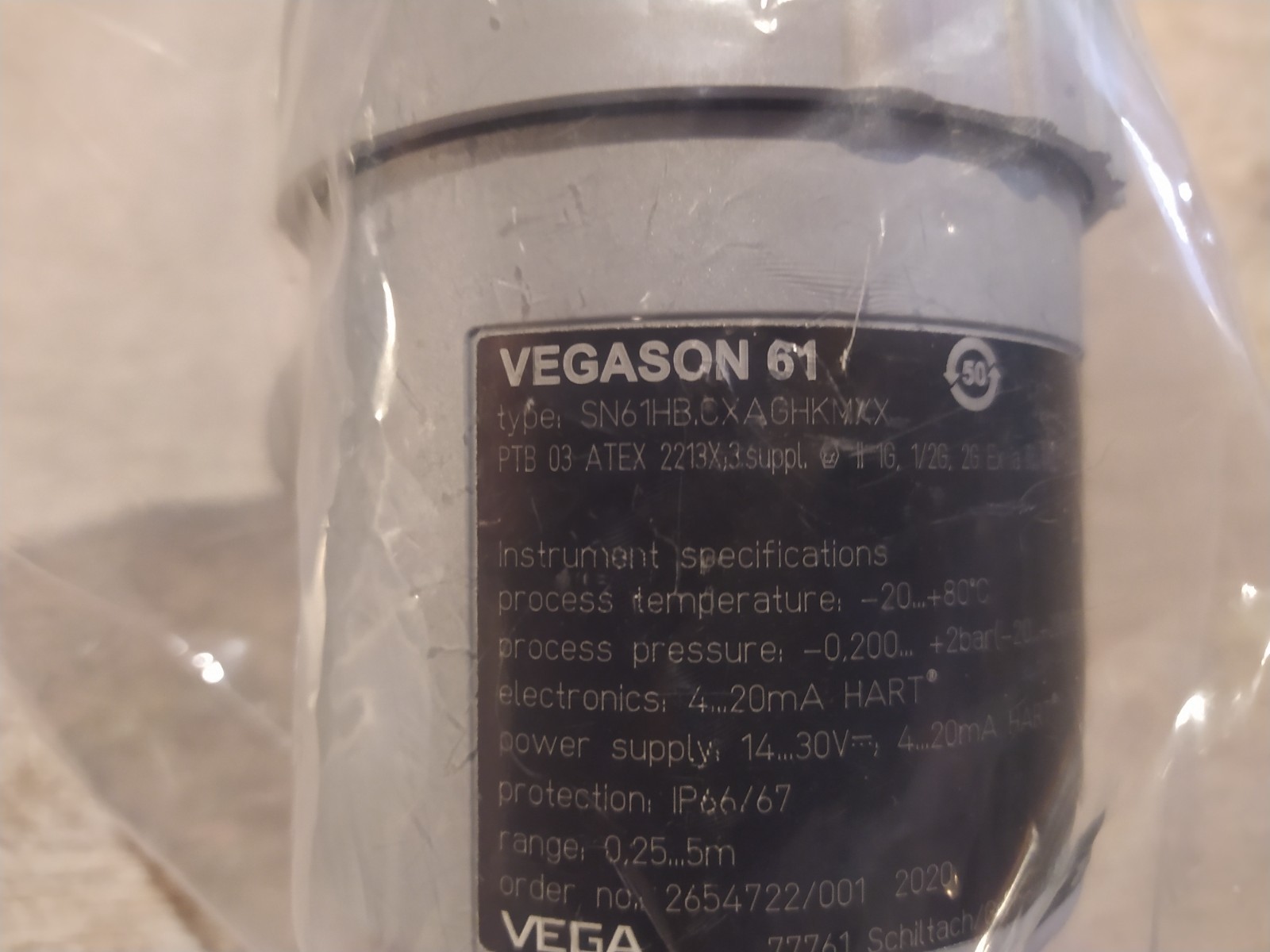 VEGA VEGASON 61 SN61HB.CXAGHKMXX ATEX ULTRASONIC LEVEL SENSOR [NEW] [2020]