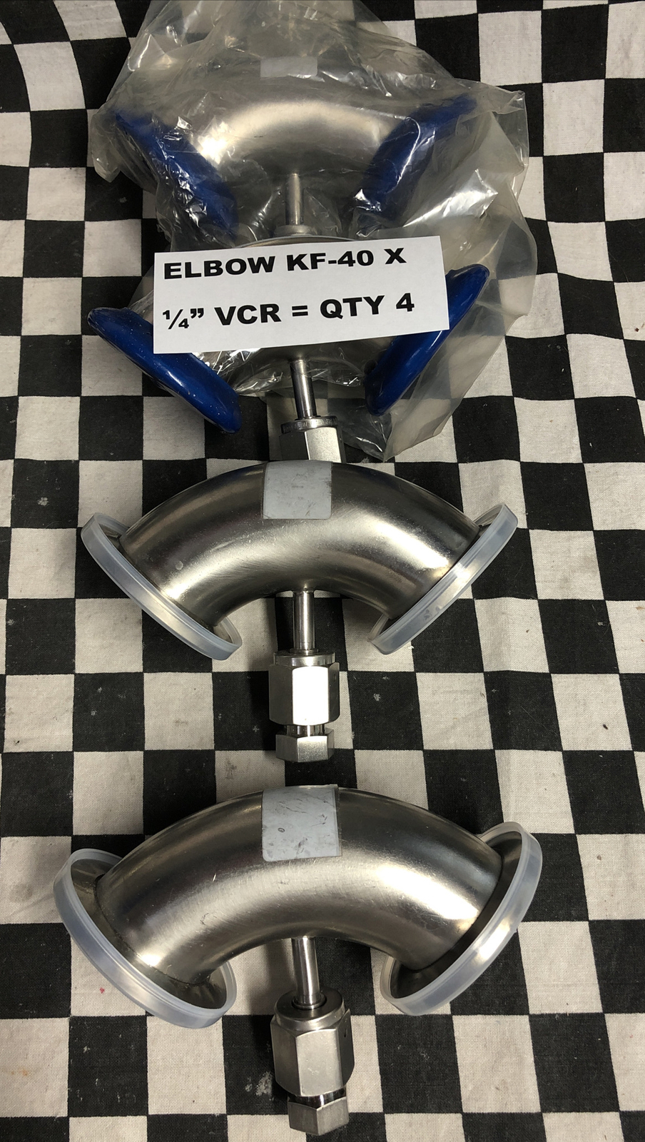 TEE, ELBOW KF-40 X 1/4″ VCR, TEE CENTER RING NW40, LOT OF 12, SHIPSAMEDAY