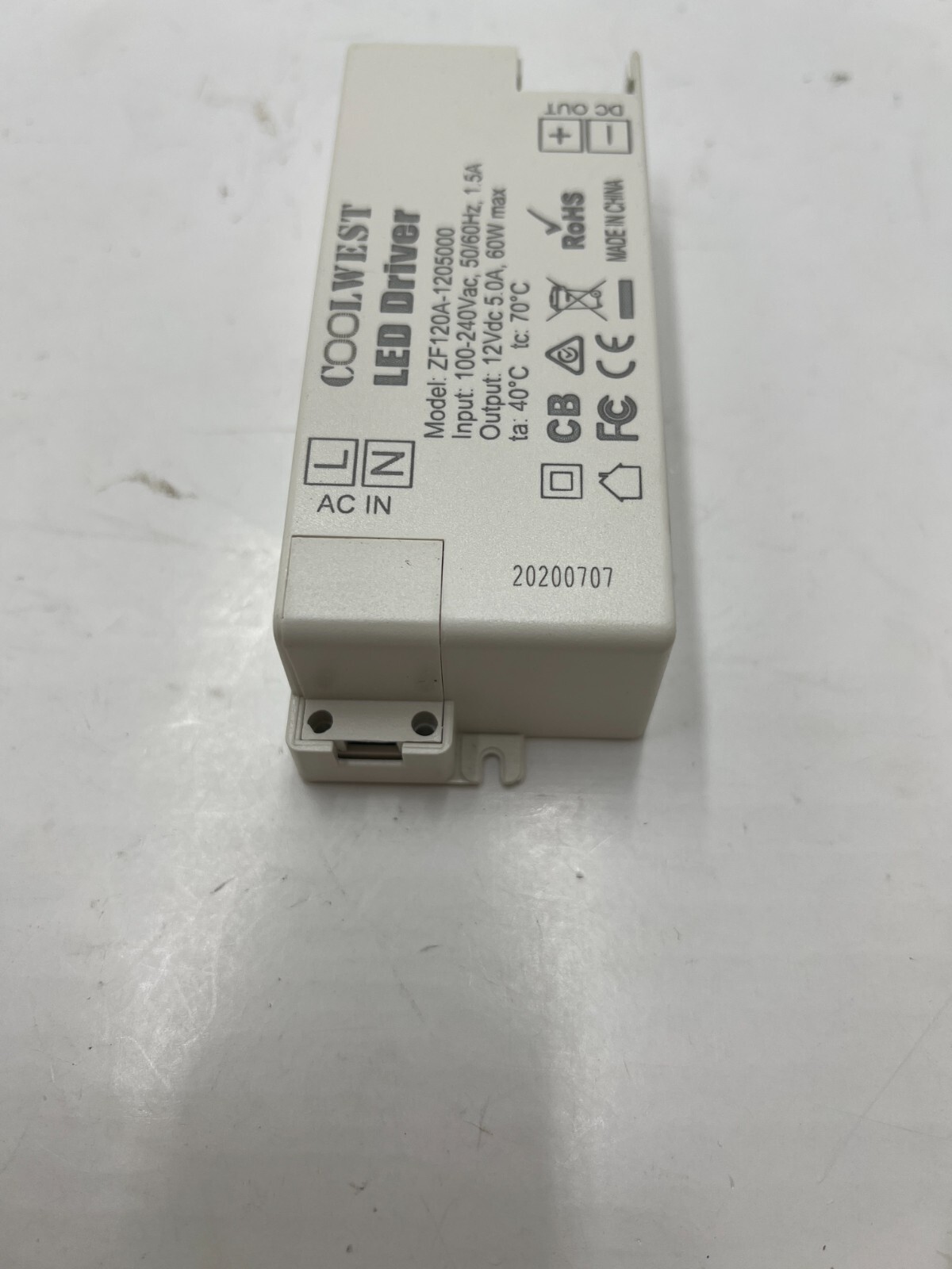 QTY 3 Coolwest LED Driver ZF120A-1205000 100-240VAC 50/60 Hz 1.5A 12VDC 5A 60W