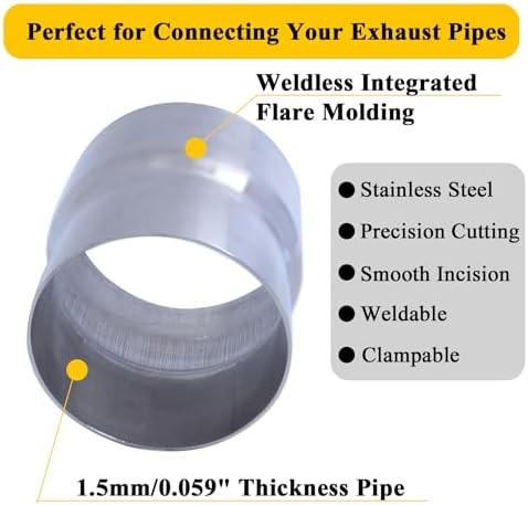 Universal Stainless ID 3 inch to OD 3.5 inch Exhaust Adapter Reducer | Seamless