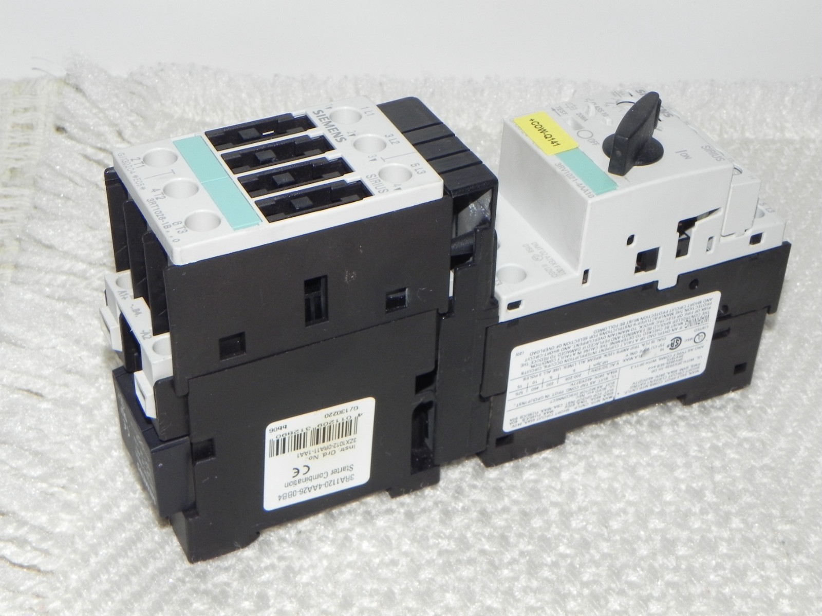Siemens 3RA1120-4AA26-0BB4 Load Feeder w/ 3RT1926-1BB00 Surge Suppressor