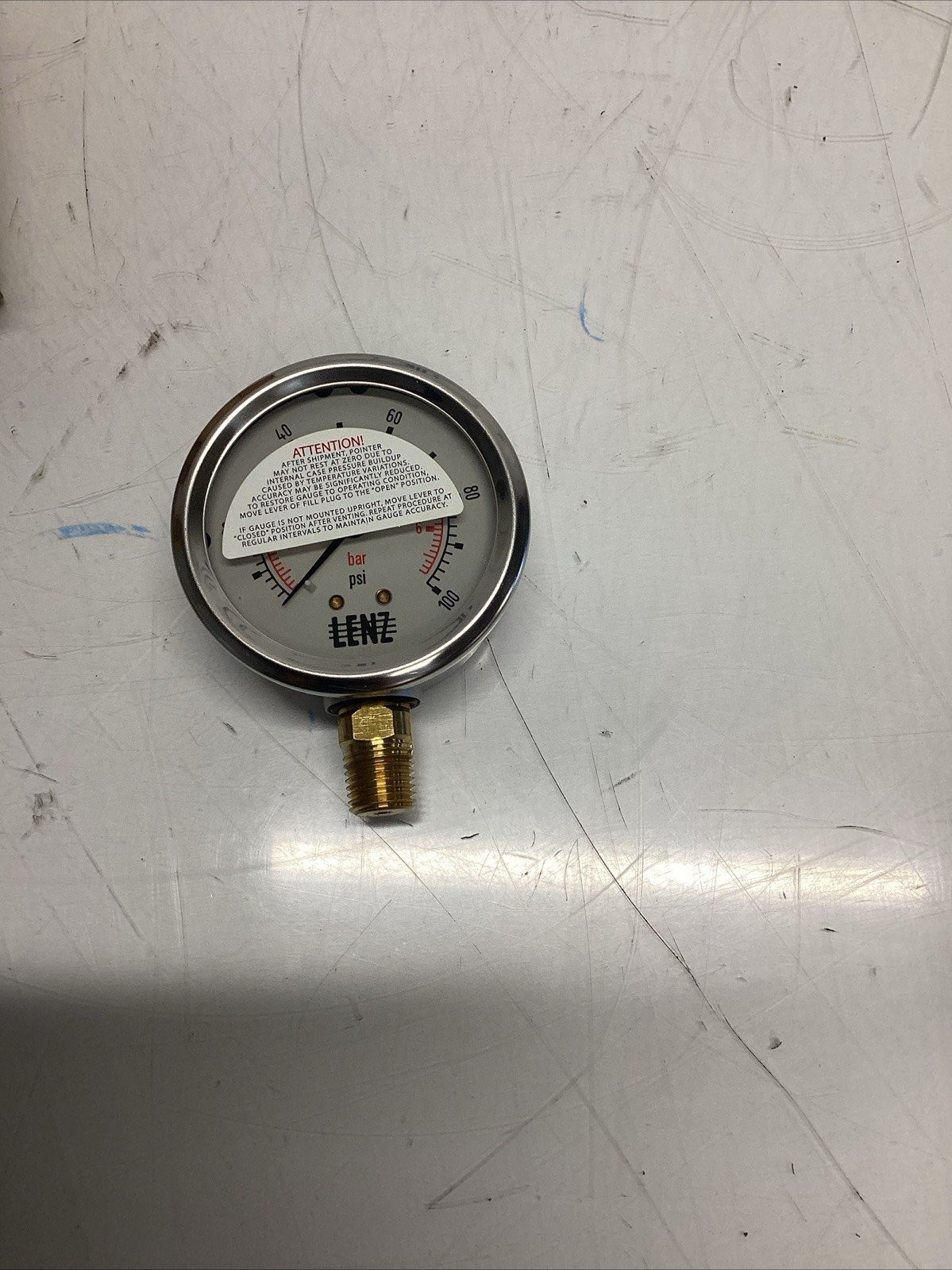 NIB LENZ AFC-100-25 PRESSURE GAUGE Q-001