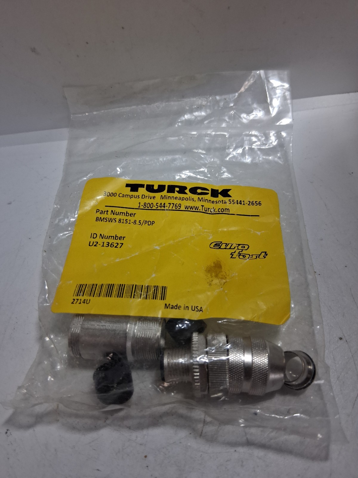 TURCK BMSWS 8151-8.5/PDP CONNECTOR (U2-13627) EURO FAST NIB