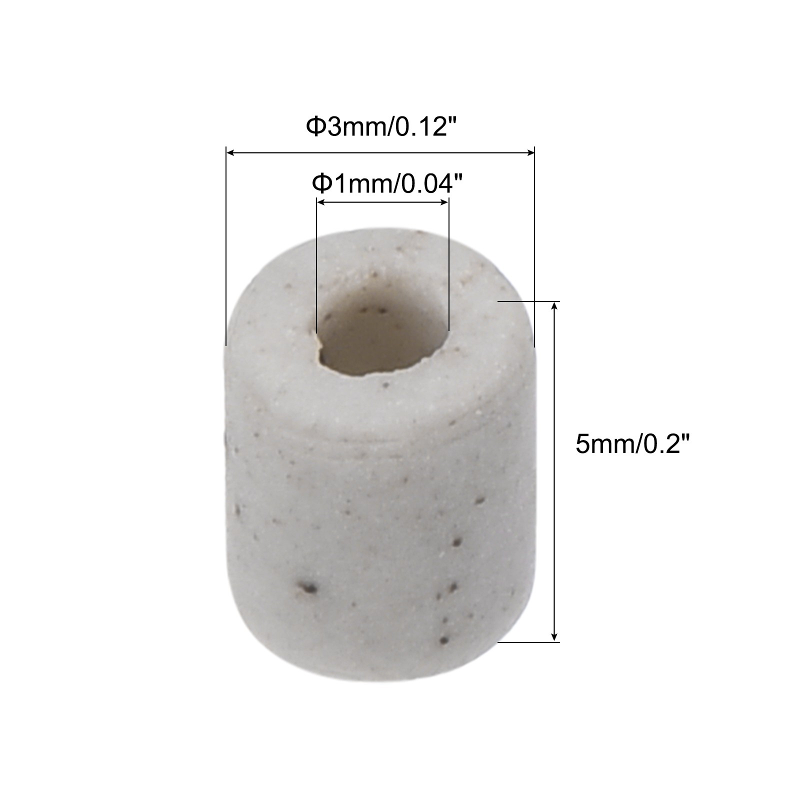 Ceramic Tube Insulated Wire Bundle Protection 0.04×0.12×0.2″, Pack of 200