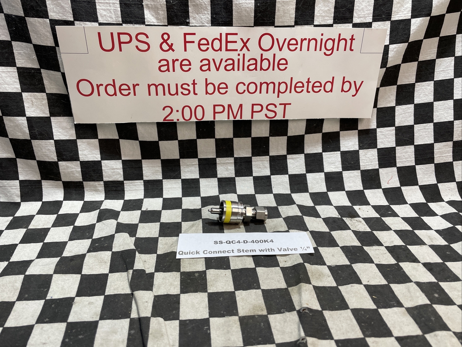 SWAGELOK Quick Connect Stem with Valve, SS-QC4-D-400K4, Shipsameday#D1A