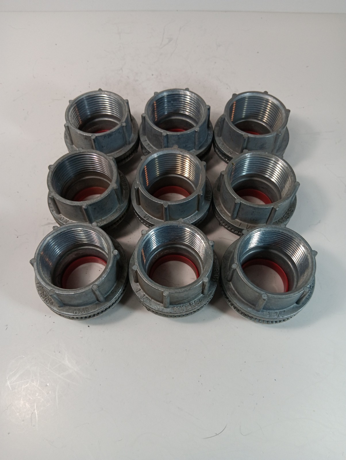 9 NEW MYERS HUB STA-4 1-1/4 “ALUMINUM WATERTIGHT HUB NNB