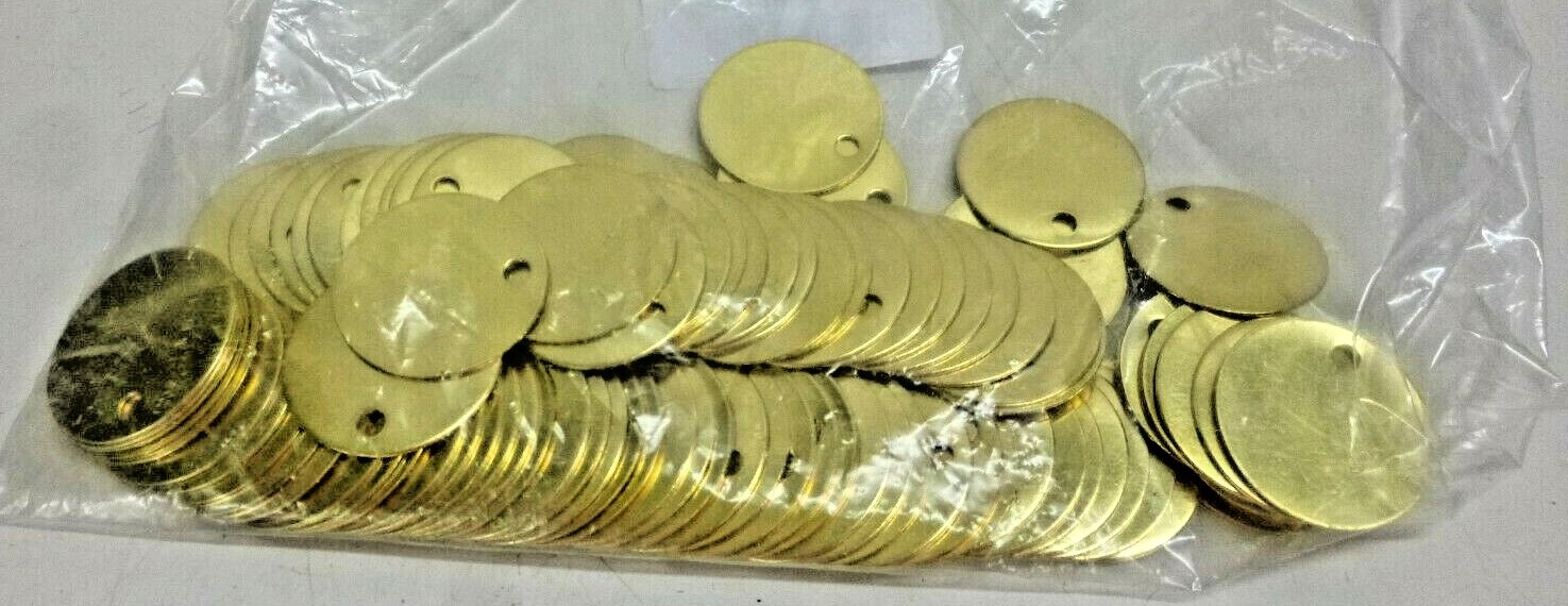 NEW!! C.H. HANSON Blank Tag, Brass, Round, Height: 1-1/2″, Width: 1-1/2″, Brass