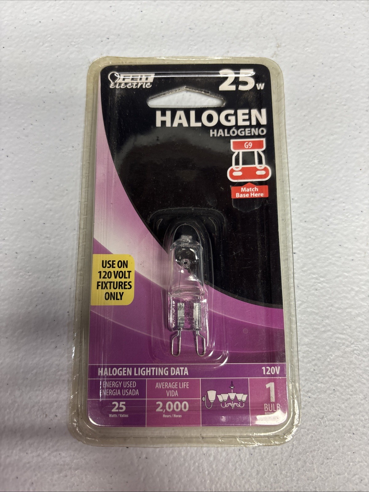 New FEIT ELECTRIC 25w Halogen G9 Bulb BPQ25/G9