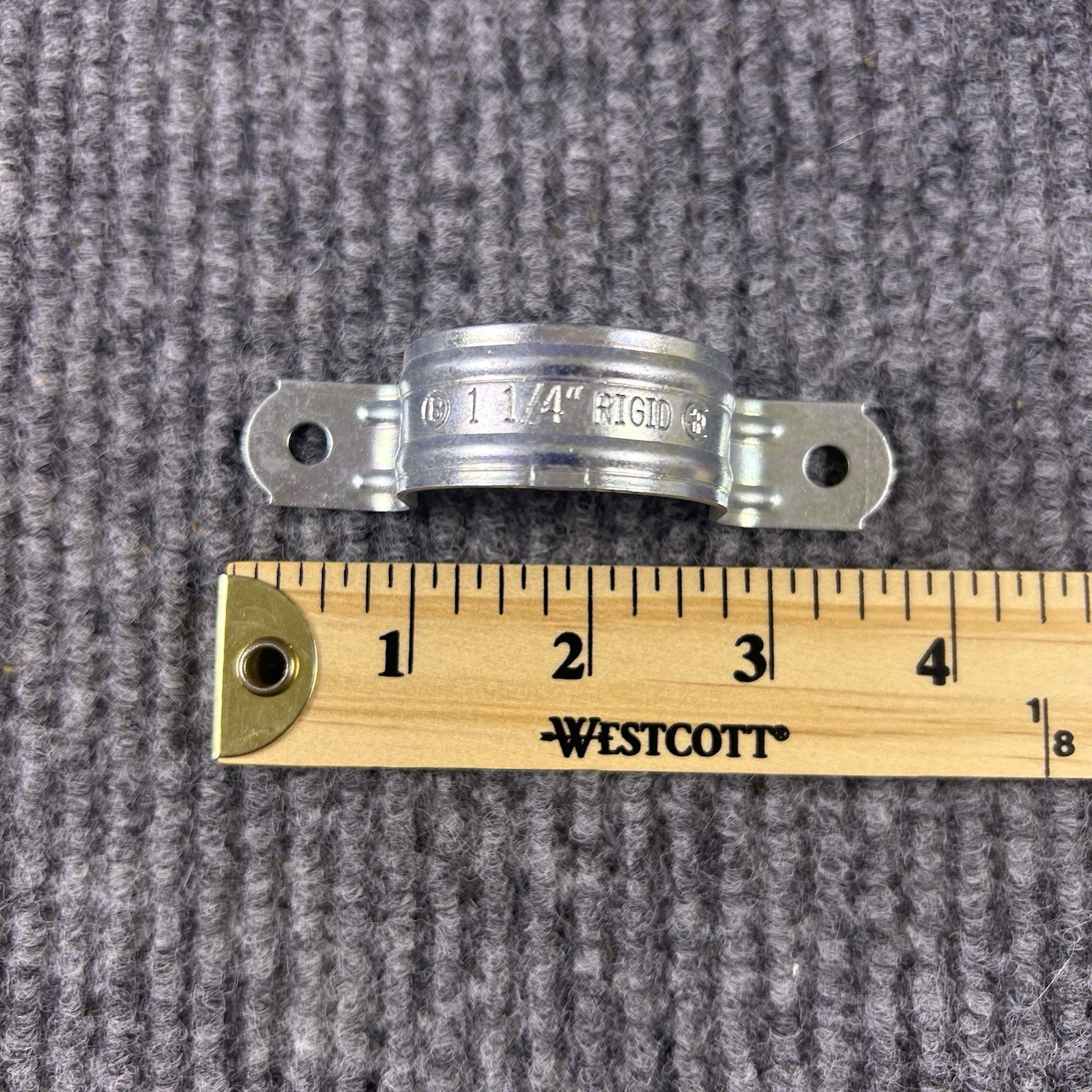 1 1/4″ Rigid 2-Hole RMC Strap Pipe & Conduit Support Clamp – 12 Ct