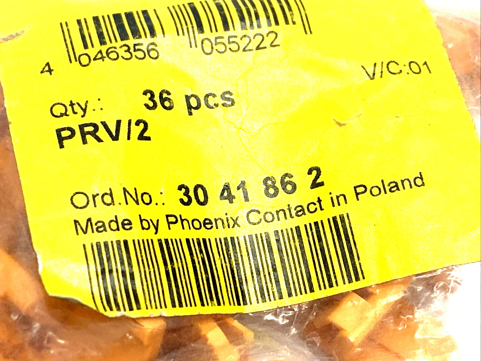 Phoenix Contact PRV/2 Latching 10mm W x 15.8mm H, Orange, 3041862 BAG OF 36