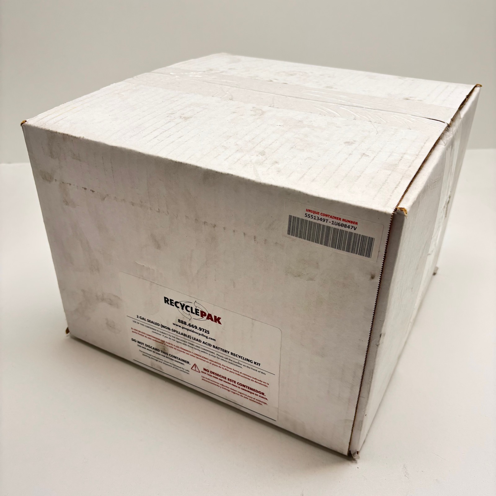 RECYCLEPAK 2 GALLON SEALED (NON-SPILLABLE) LEAD ACID BATTERY RECYCLING KIT