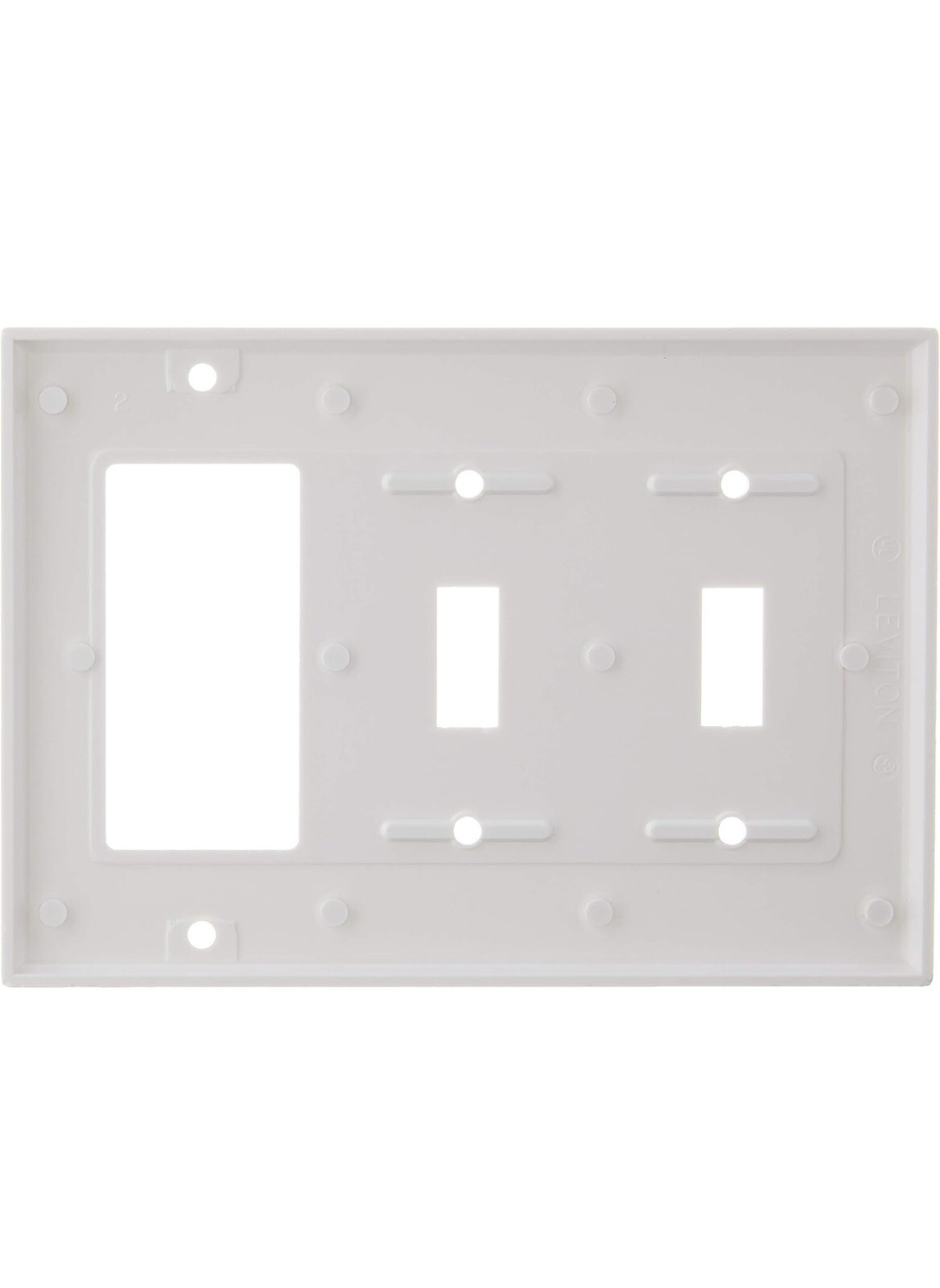 Leviton 80421-W 2-Toggle 1-Decora/GFCI Device Combination Wallplate (Pack of 10)