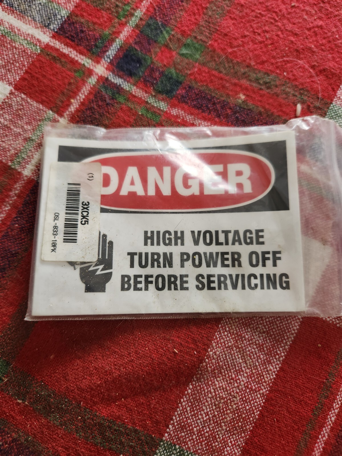 NEW High Voltage Labels 3XCK5, Lot of 8 *FREE SHIPPING*