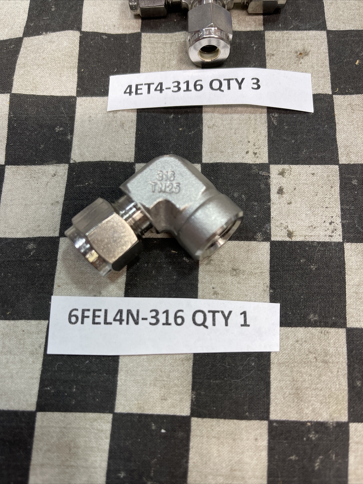 PARKER 4EE4-316, 4ET4-316, 6TUR4-316, 6RU4-316, 6FEL4N-316, LOT OF 10 #1560Z4