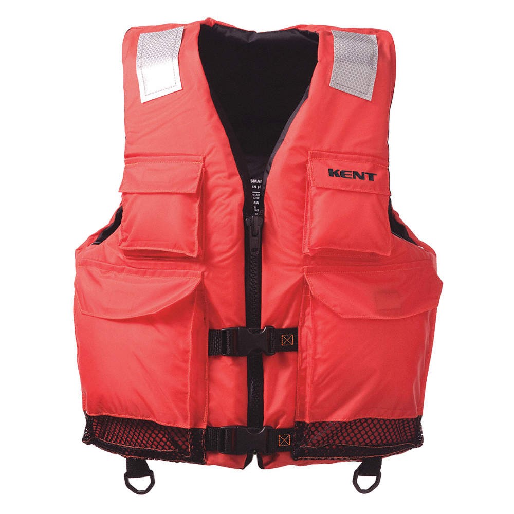 KENT SAFETY 150200-200-080-23 Life Jacket,2XL/4XL,15.5lb,Foam,Orange 59ME52