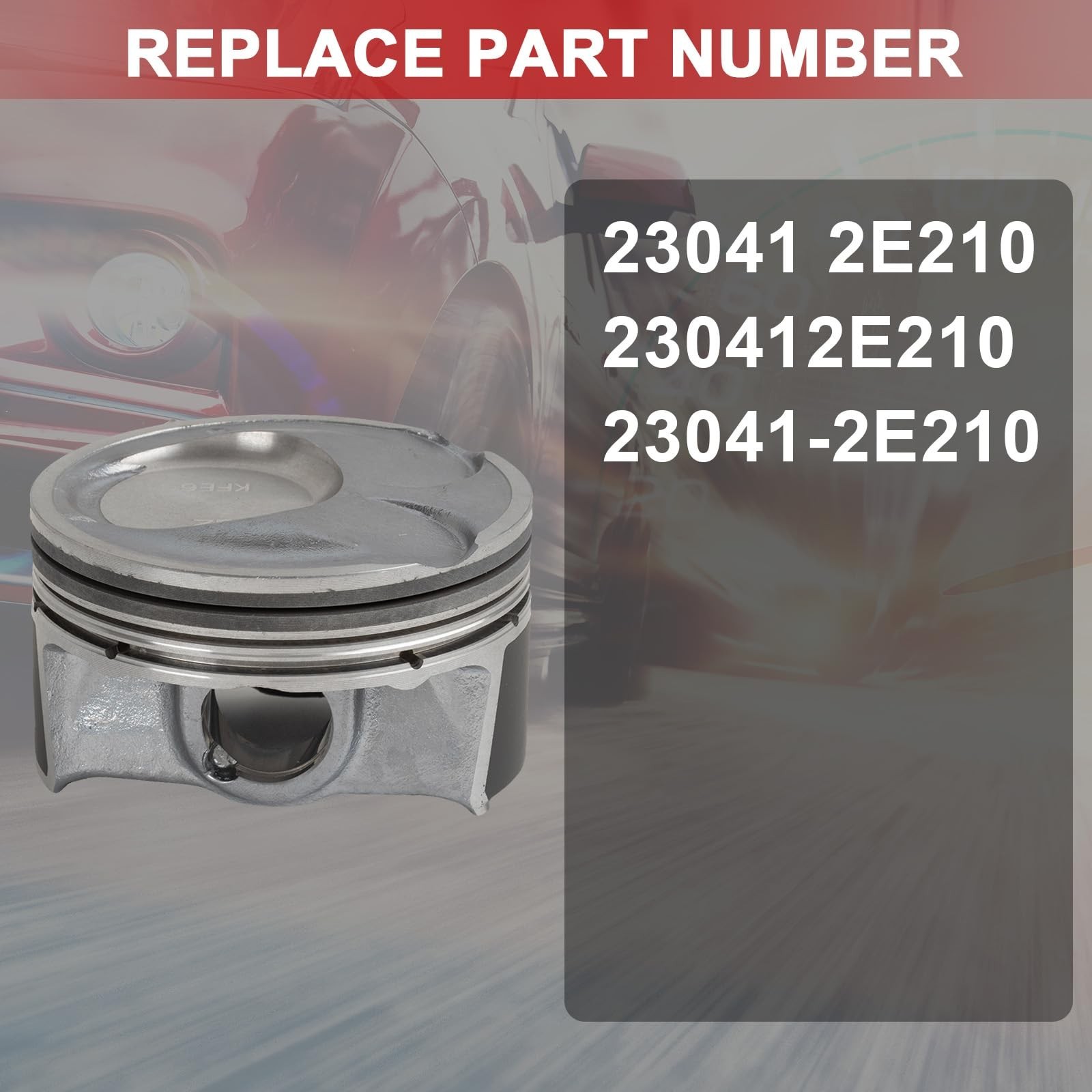 23041 2E210 Engine Piston & Rings Set Compatible with Kia Soul Forte Forte5 F…