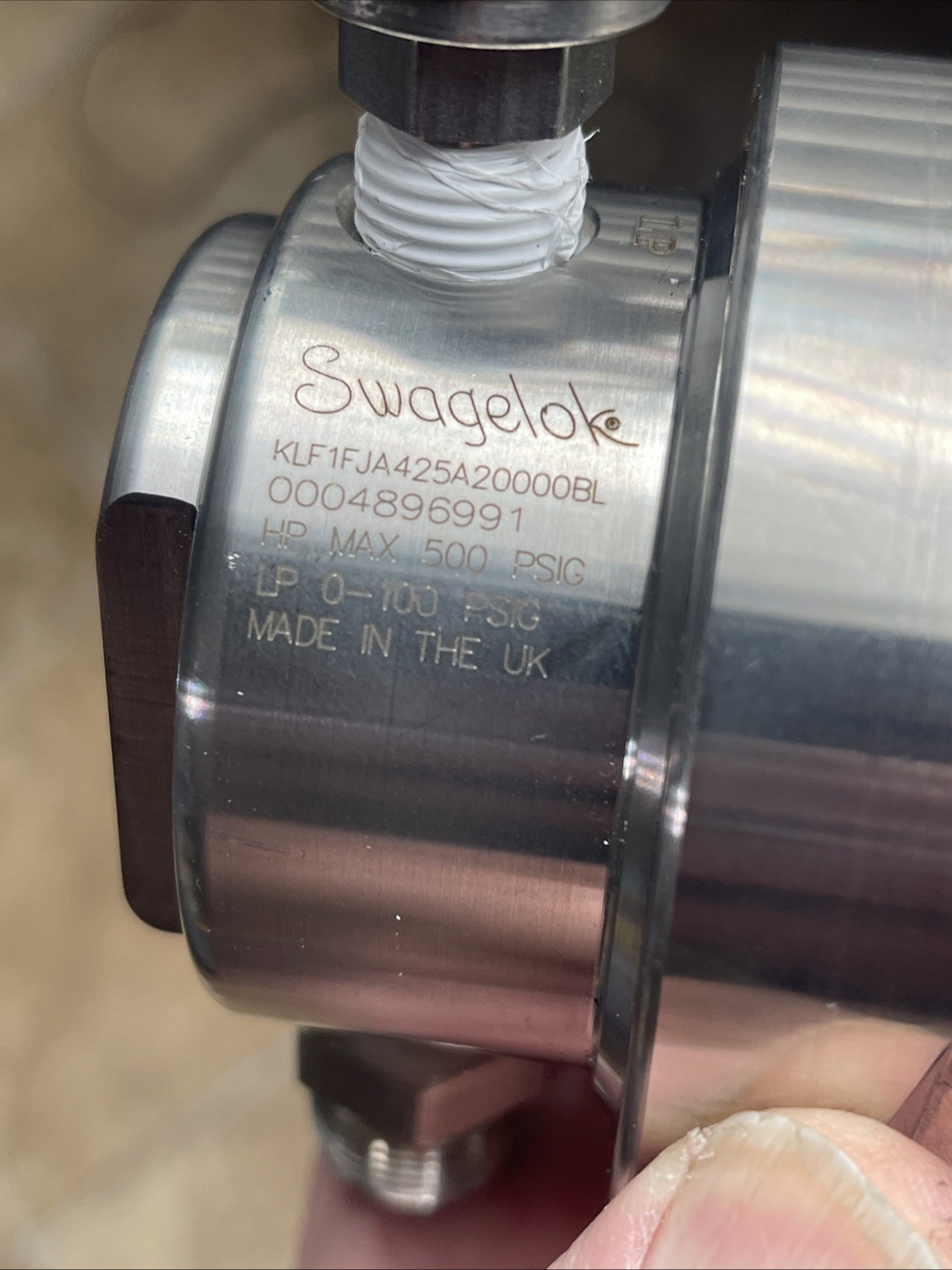 SWAGELOK KLF1FJA425A2000BL Regulator (HP Max): 500 PSIG