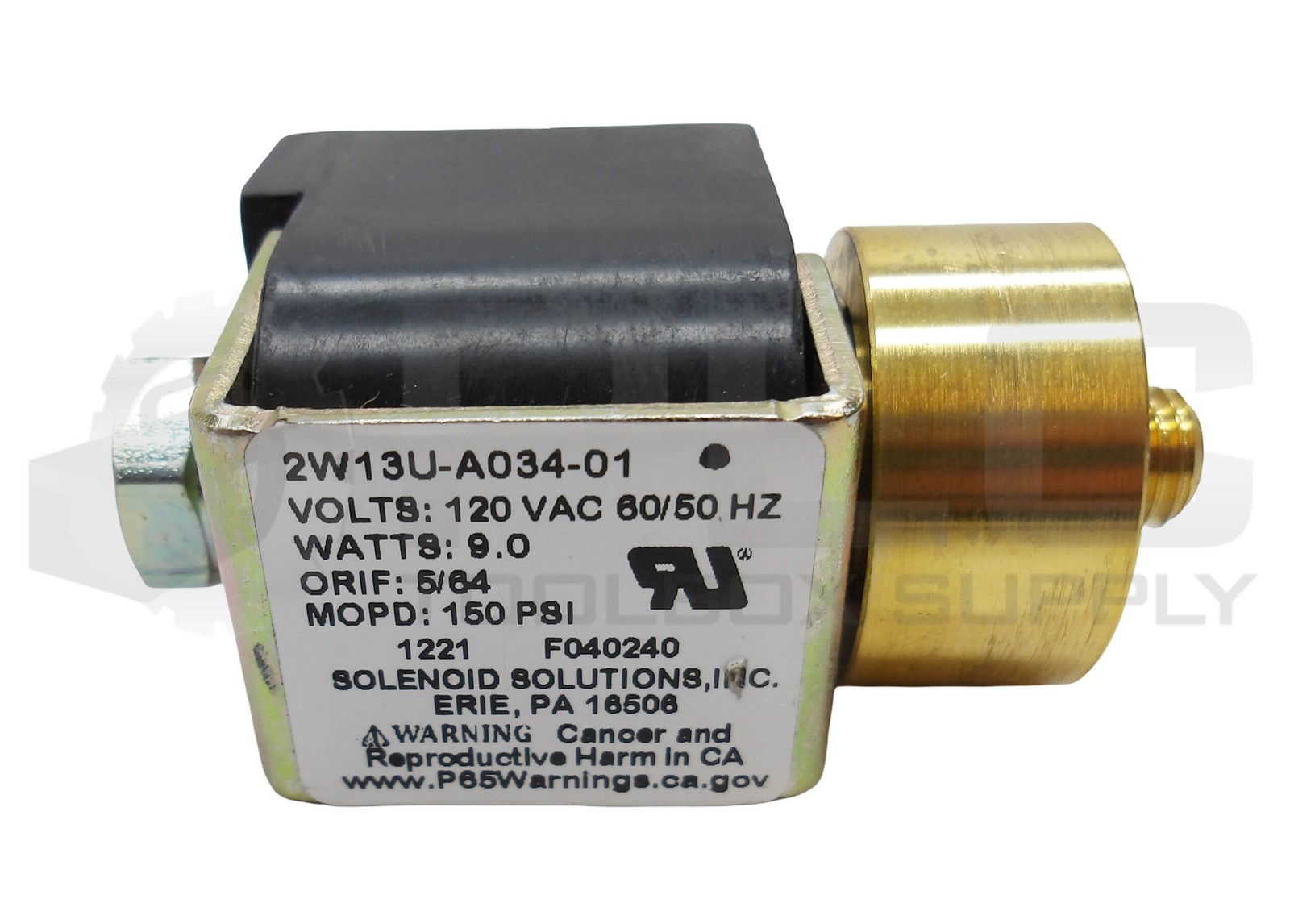 NEW SOLENOID SOLUTIONS 2W13U-A034-01 REPLACEMENT COIL 120VAC 50/60HZ 9.W