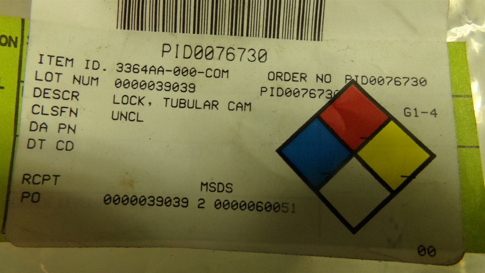 NEW Illinois Lock Co PID0076730 3364AA-000-Com Cylinder w/ Key *FREE SHIPPING*