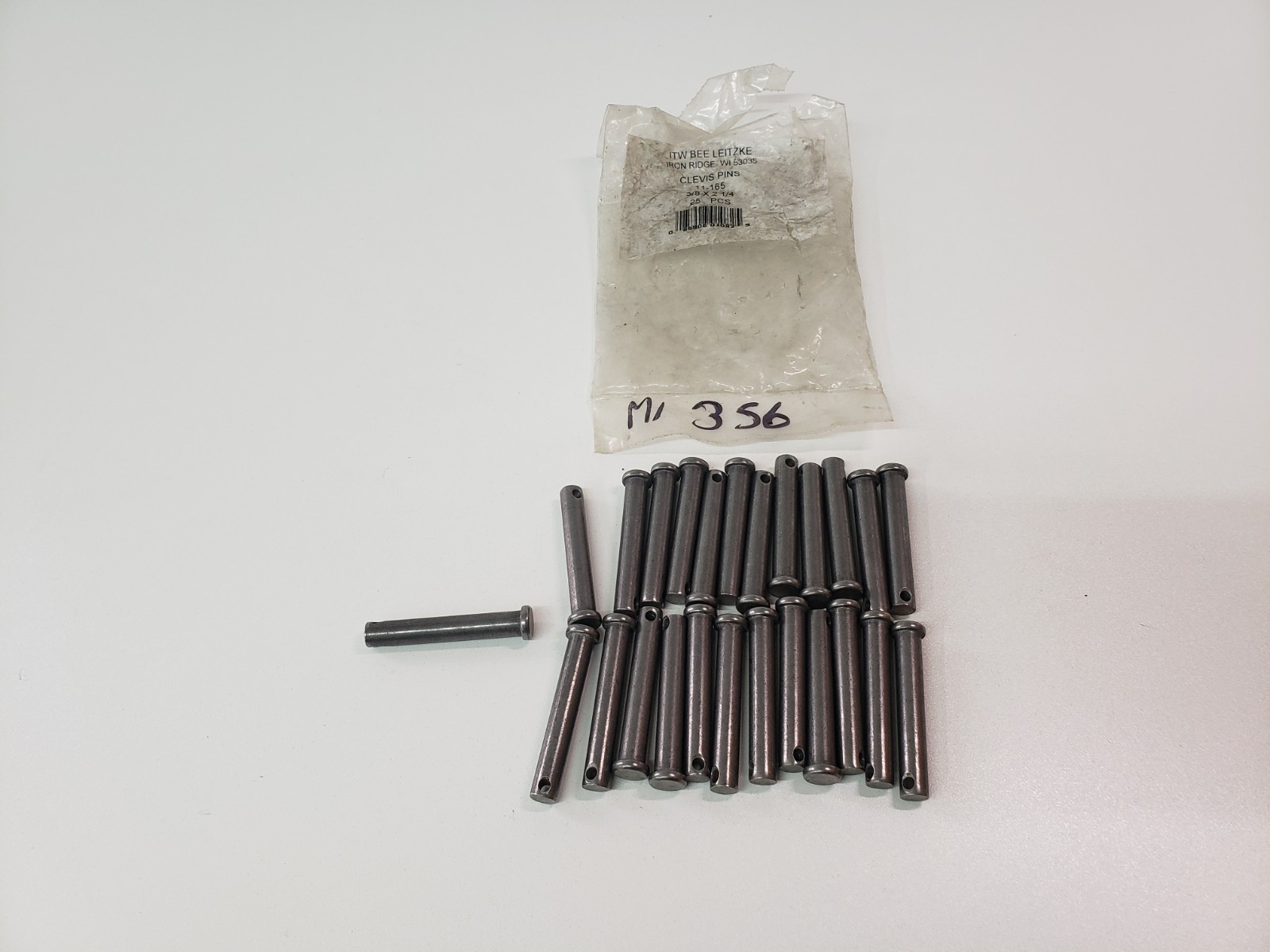 Pack of 25 – UNUSED – ITW BEE LEITZKE 11-165 Clevis Pins 3/8 x 2-1/4