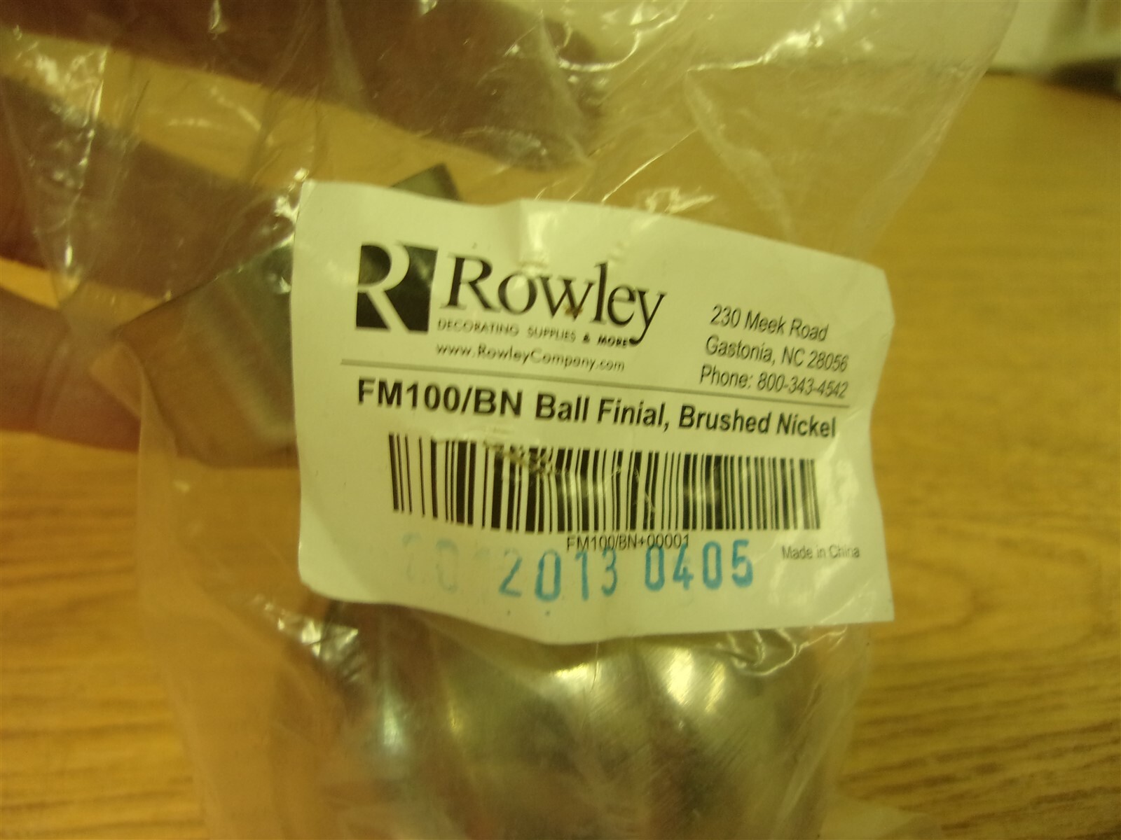 NEW Rowley FM100/BN Ball Finial Brushed Nickel *FREE SHIPPING*