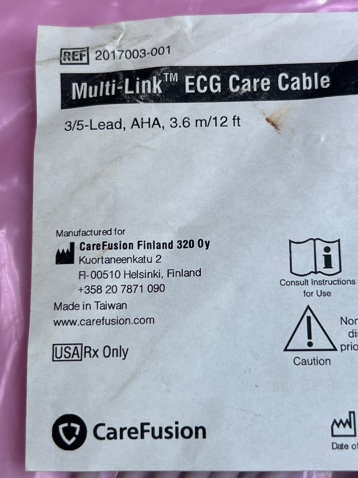 CAREFUSION MULTI-LINK ECG CARE CABLE 2017003-001