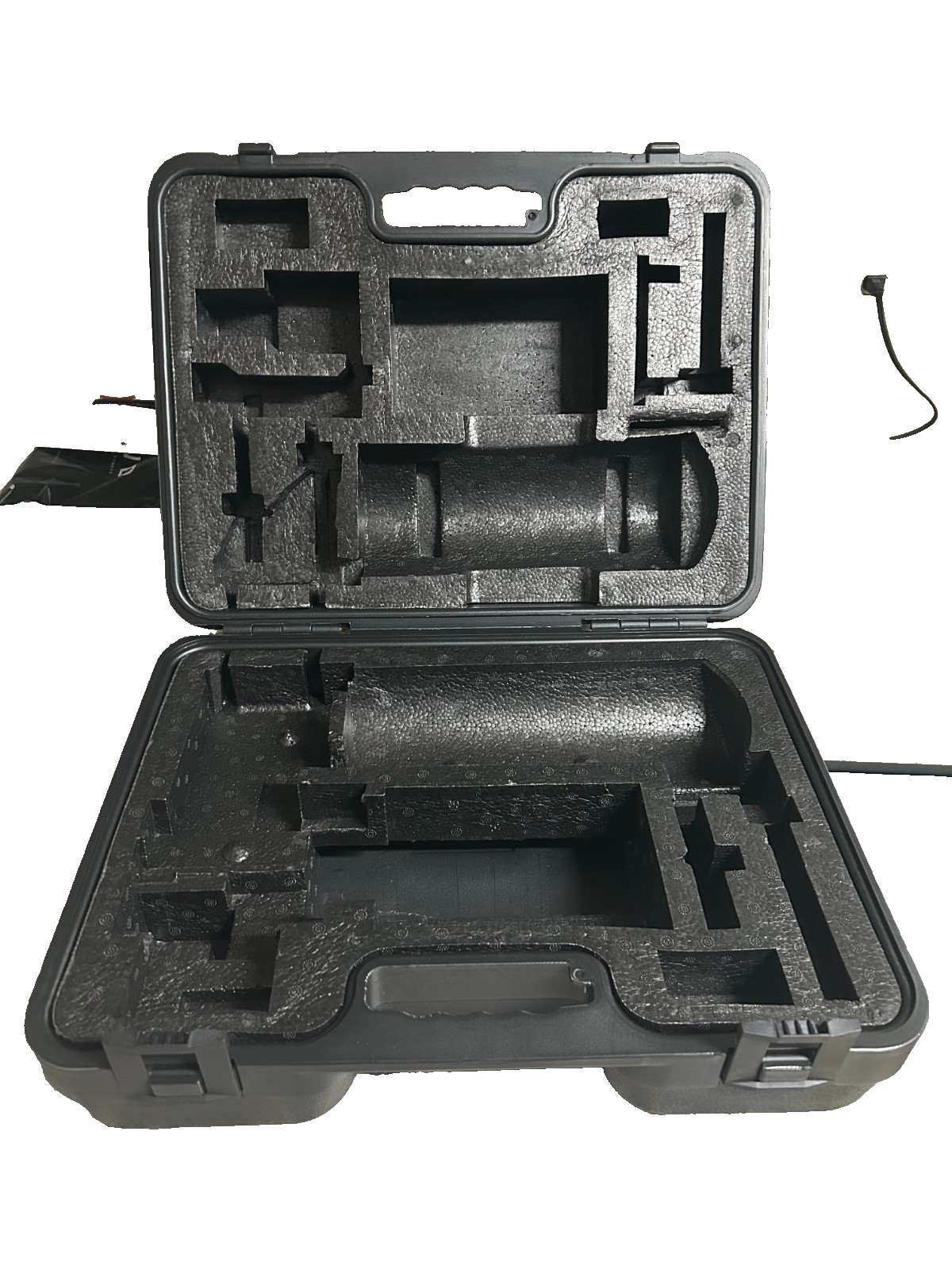 Padded Hard Side Plastic Black Carrying Case 19x15x8