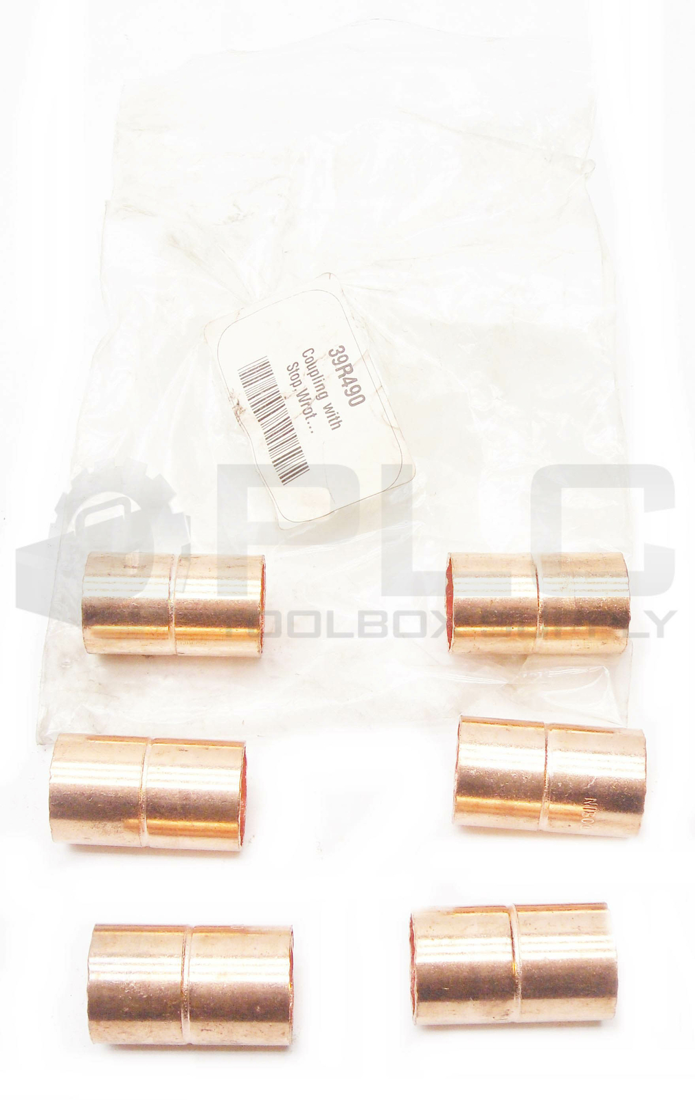 LOT OF 6 NEW 39R490 COUPLING WITH STOP, WROT COPPER