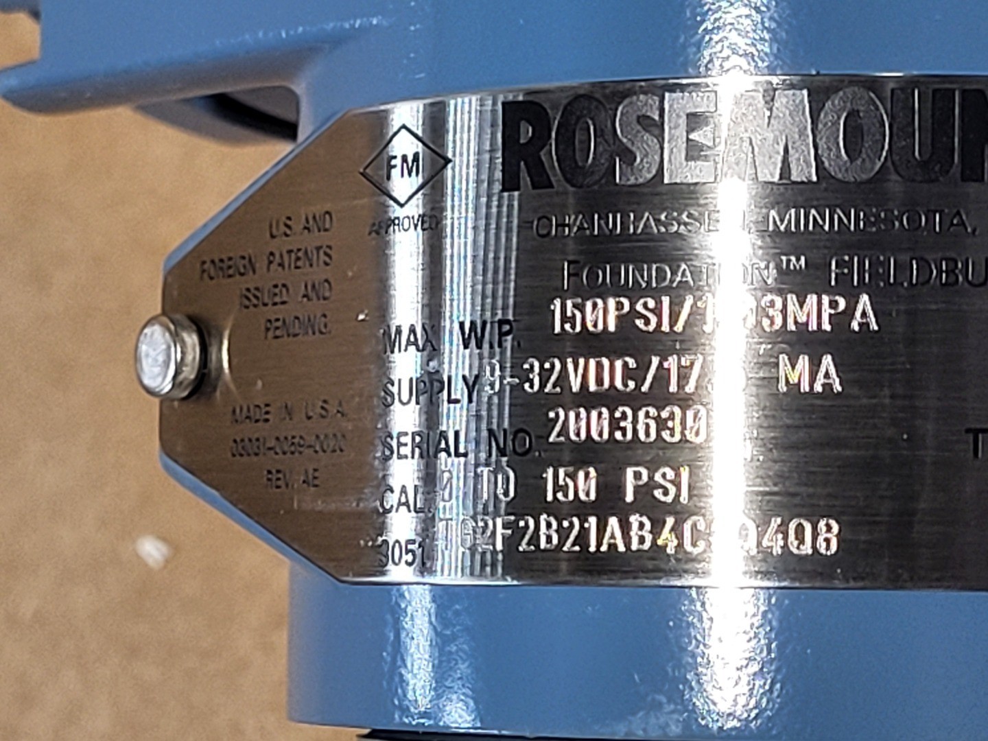 SURPLUS NEW Rosemount 3051TG2F2B21AB4C6Q4Q8 Coplanar Pressure Transmitter