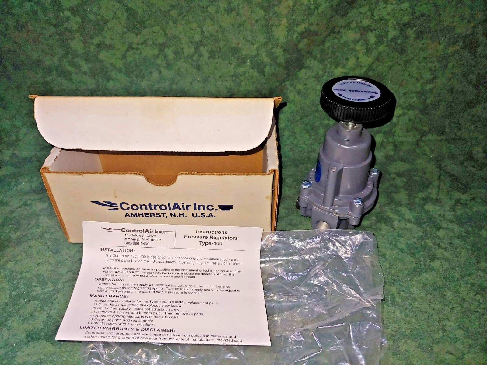 Controlair Inc Regulator # 400-BBK – 250 Max in 0-60 Output (26840-D2)