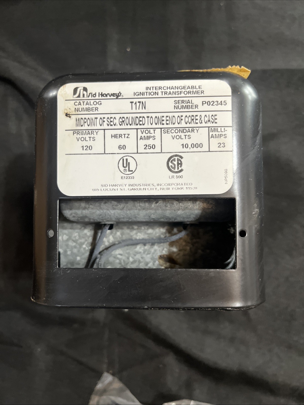 Sid Harvey’s T17-N Ignition Transformer – New