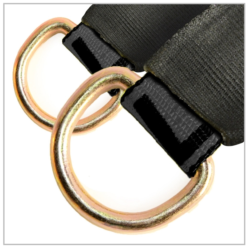 2 pack 2″ x 8 ft Black Lasso Strap Tie Down Protective Sleeves D Ring Cinch Tow