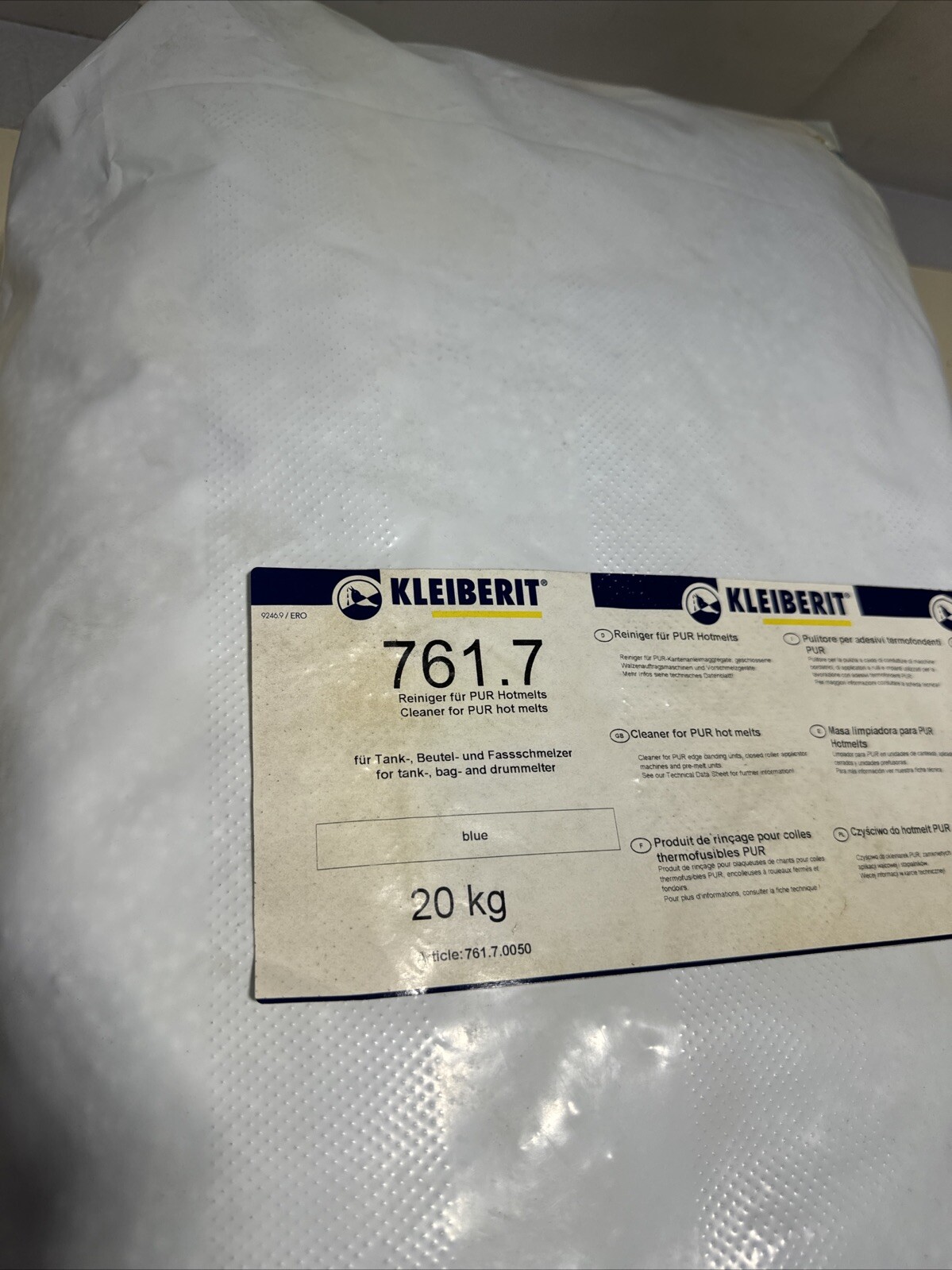 Kleiberit 761.7 Cleaner For PUR Hotmelt Adhesive Applications 20kg *NEW*
