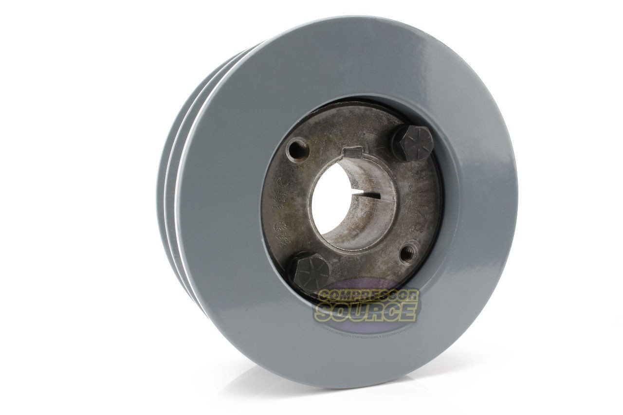 Cast Iron 4.5″ Dual Groove Pulley Belt B Section 5L with 1-1/8″ Sheave Bushing
