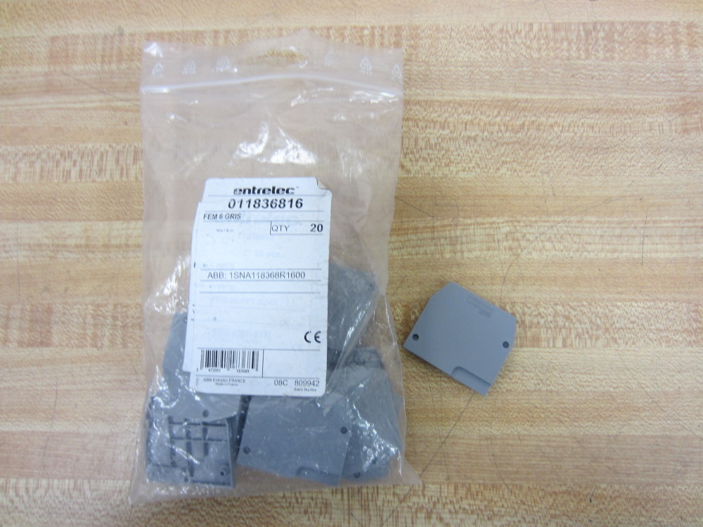ABB Entrelec 11836816 Terminal Block End FEM6 (Pack of 20)