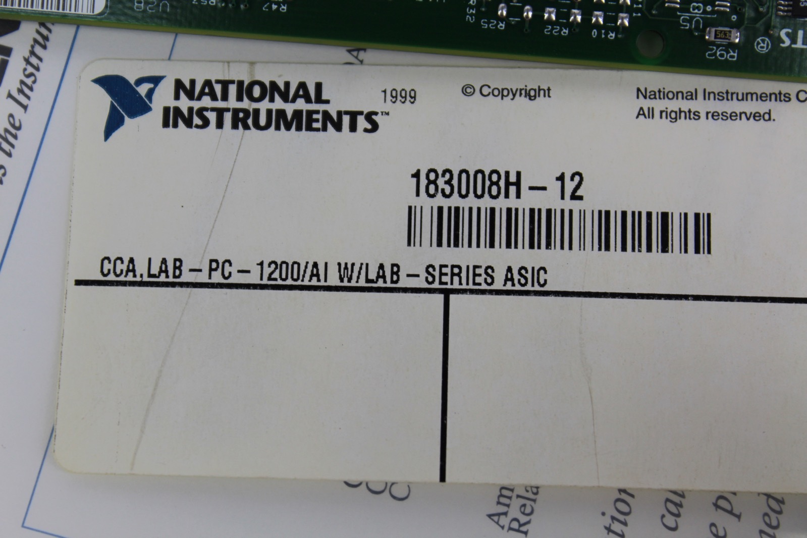 National Instruments Lab PC 1200/AI W/LAB Series ASIC 183008H-12 *NEW* (B84)