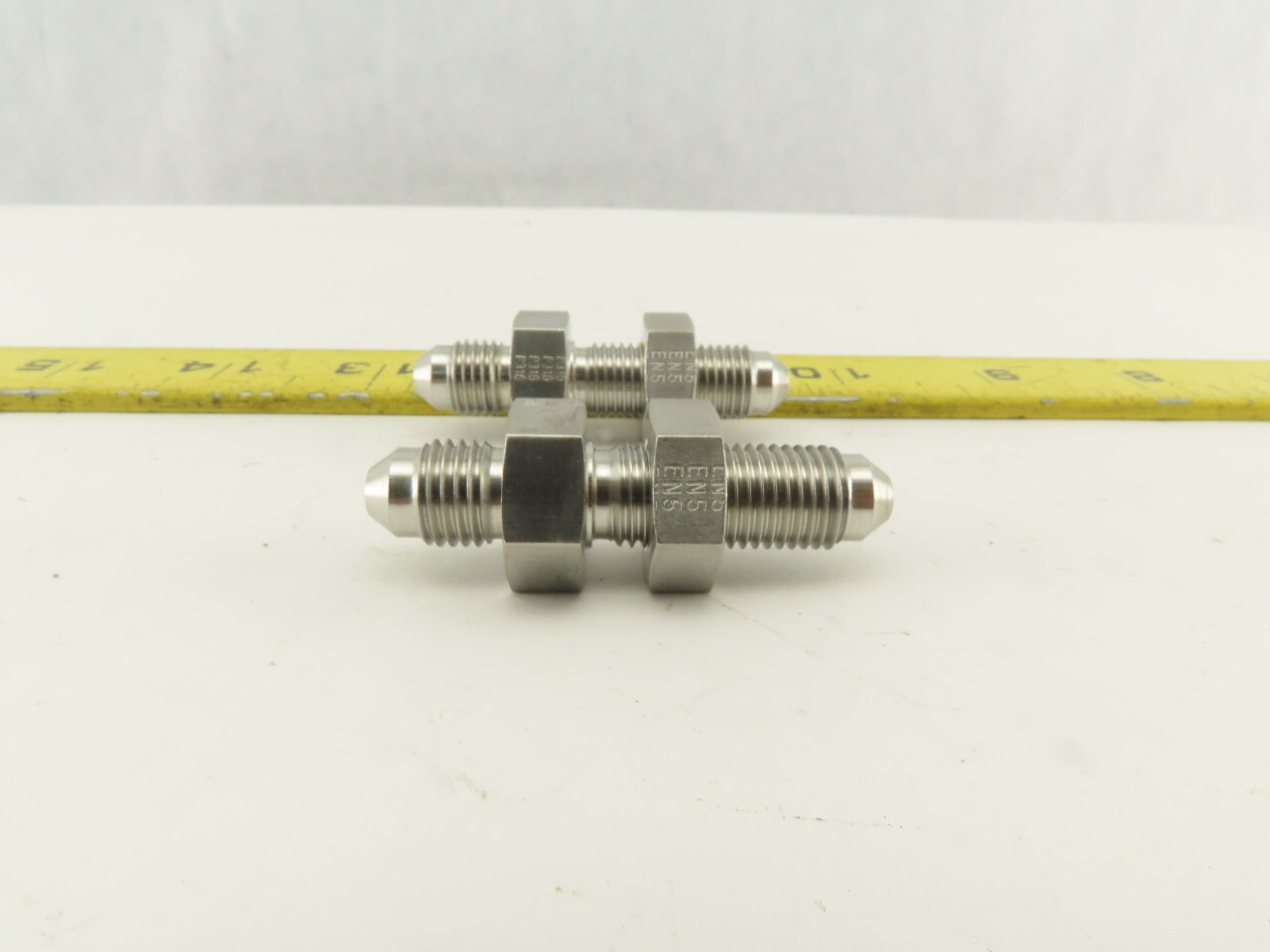 Parker 4 WTX-WLN-SS 316 Stainless Bulkhead Fitting Union 1/4″ 37° Flare Lot/2