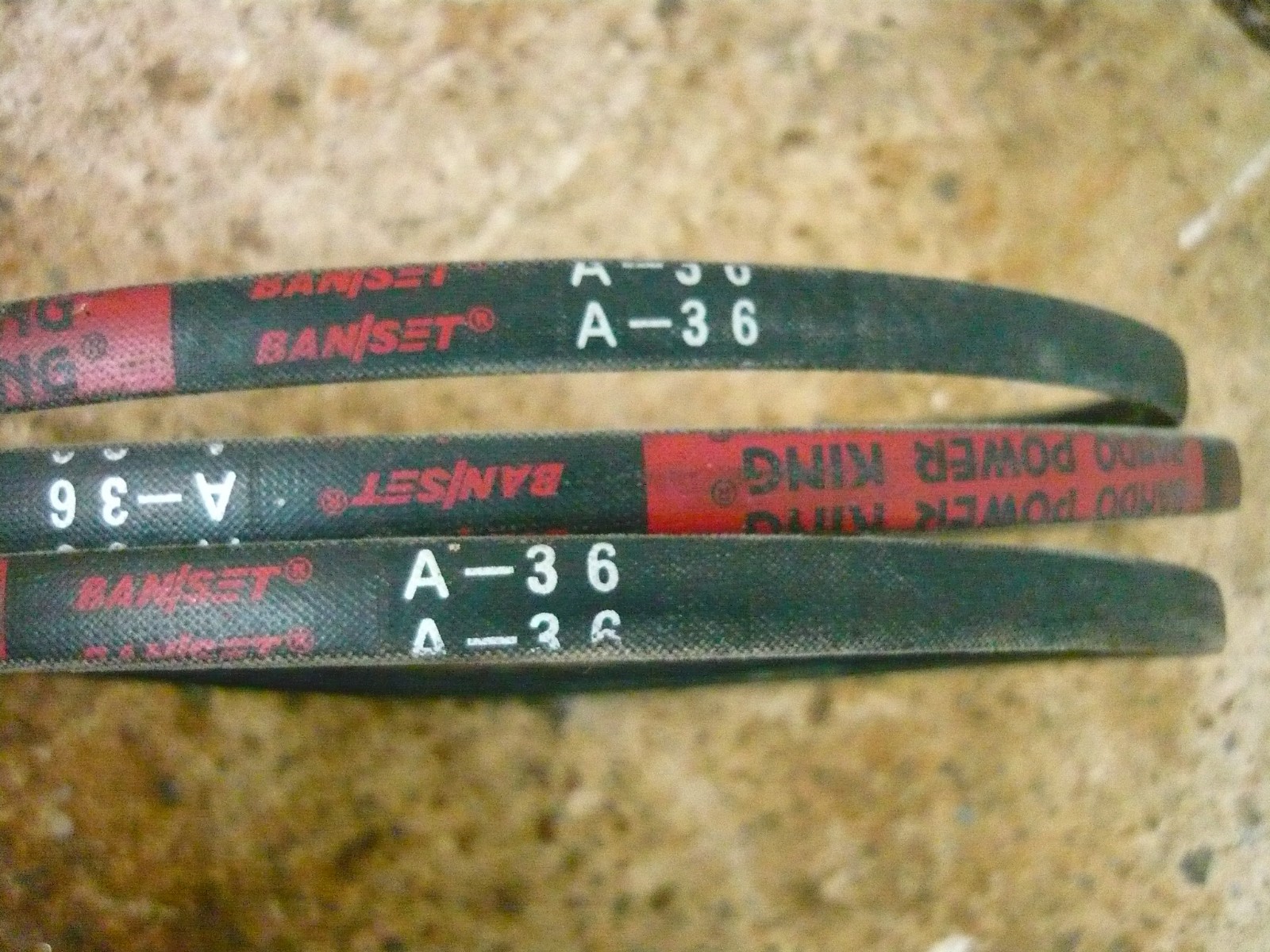 Bando American BanSet Power King A36 Belt / V-Belt Lot Of Three (3) New / NOS