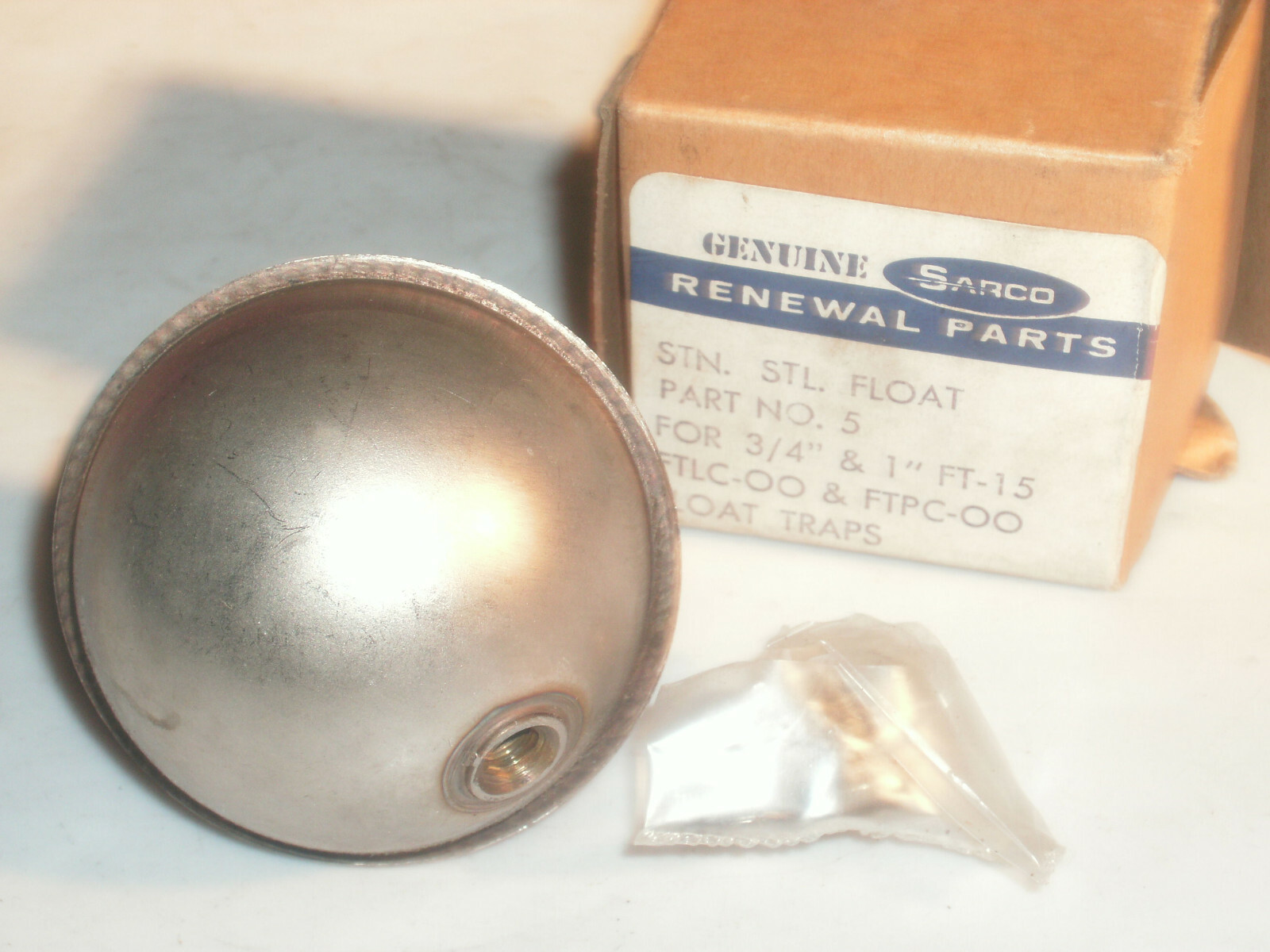 SARCO 81603 STAINLESS FLOAT FOR NO.5 3/4″ FT-15 FTLC, FTPC, NO 3.13W, 13S