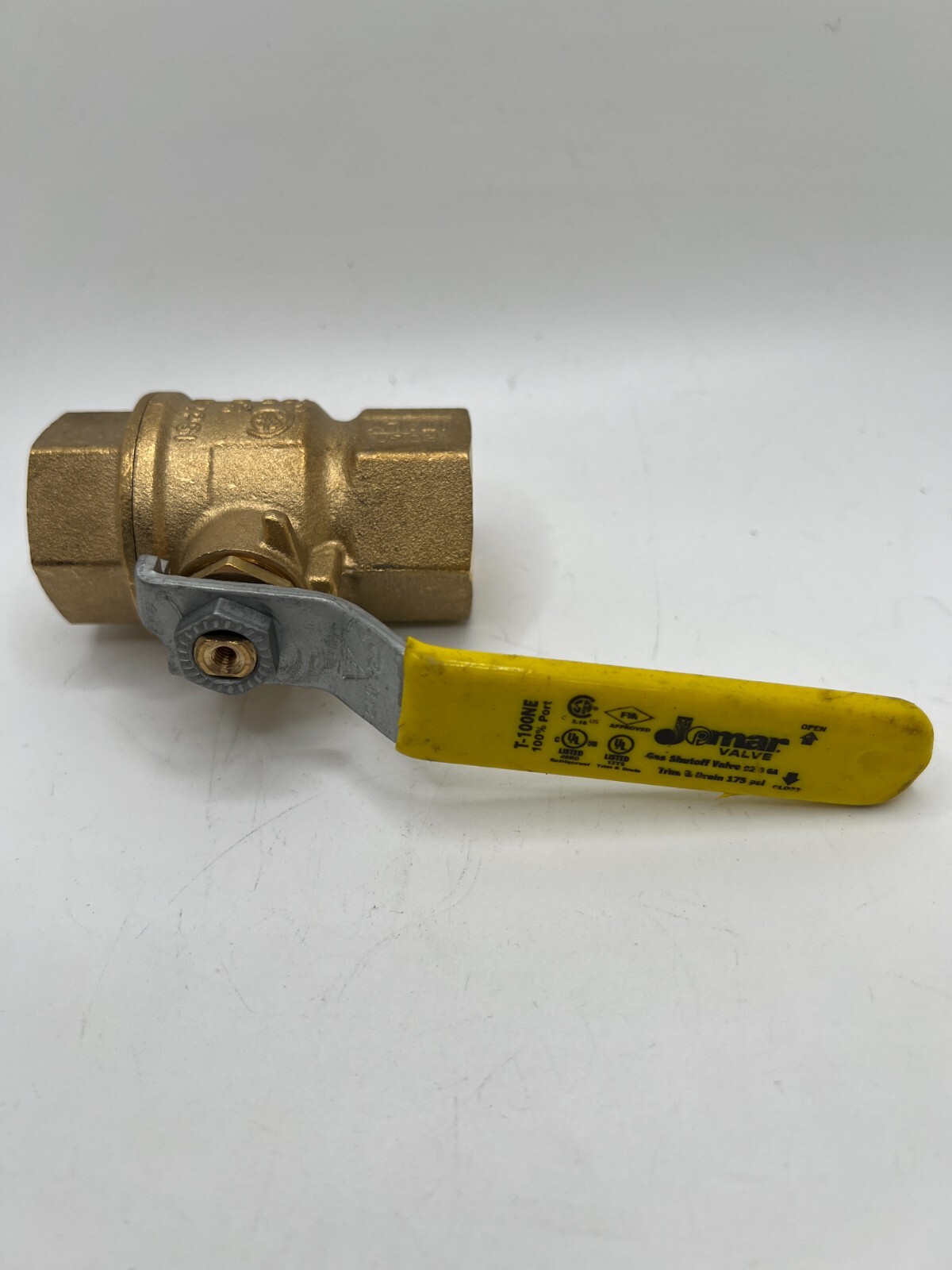Jomar 3/4″ TWO PIECE BRASS, GAS SHUT OFF BALL VALVE T-100NE