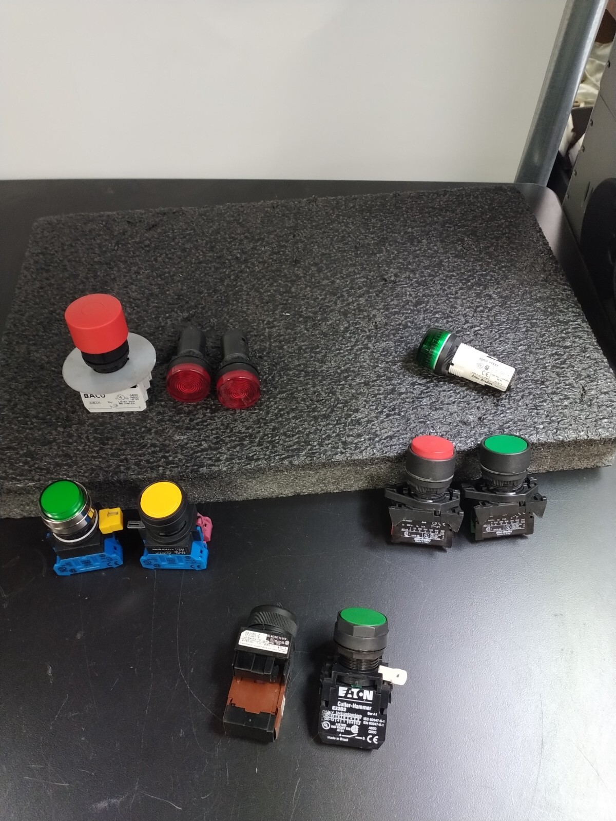 Assorted Lot of Industrial Panel Mount Push Switches with Indicating Lights