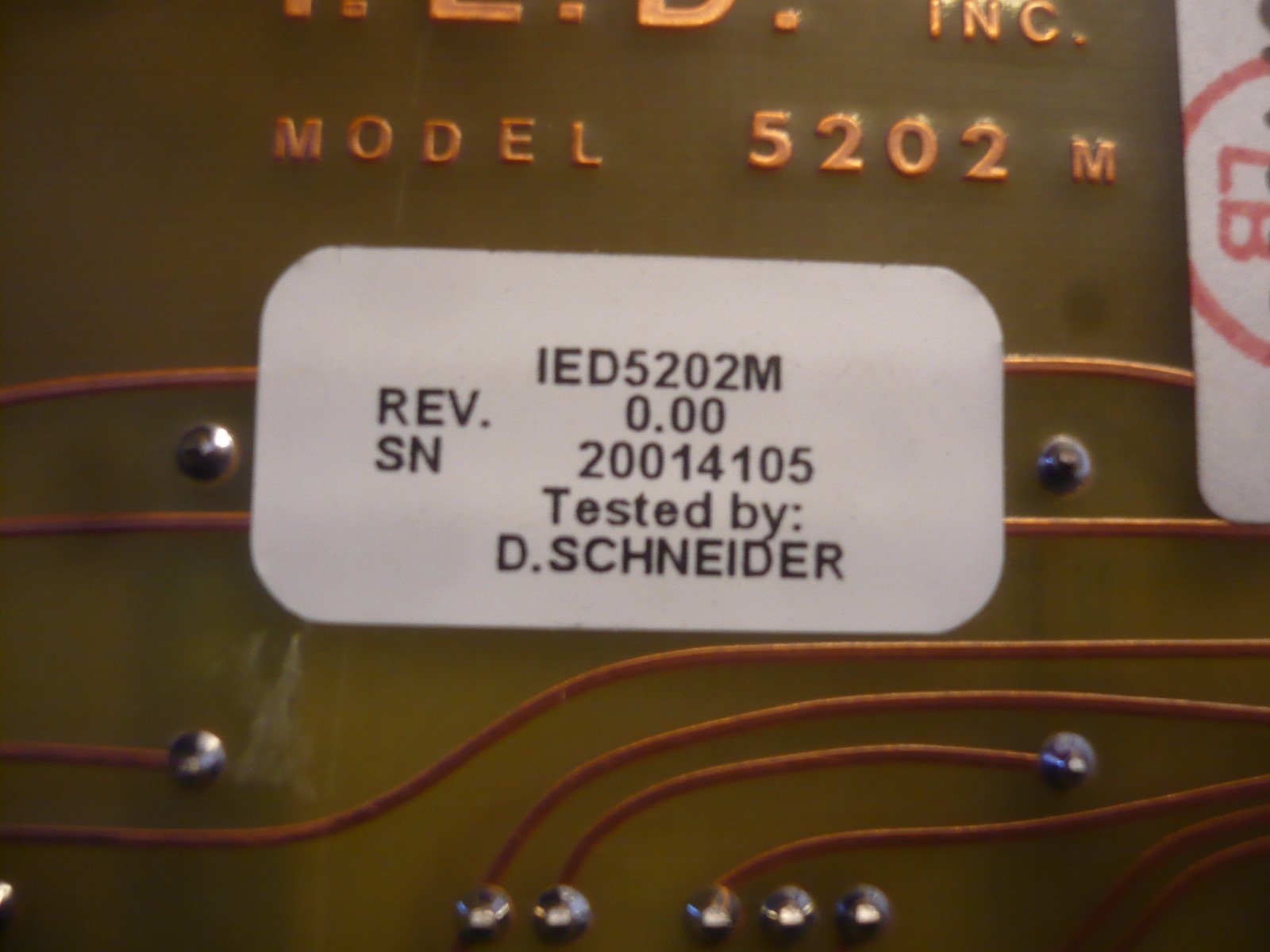 New IED 5202M Test Board PLC PCB