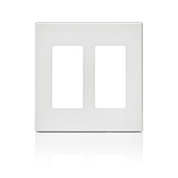 Leviton 80309-SW 2-Gang Decora Plus Screwless Wall Plate White
