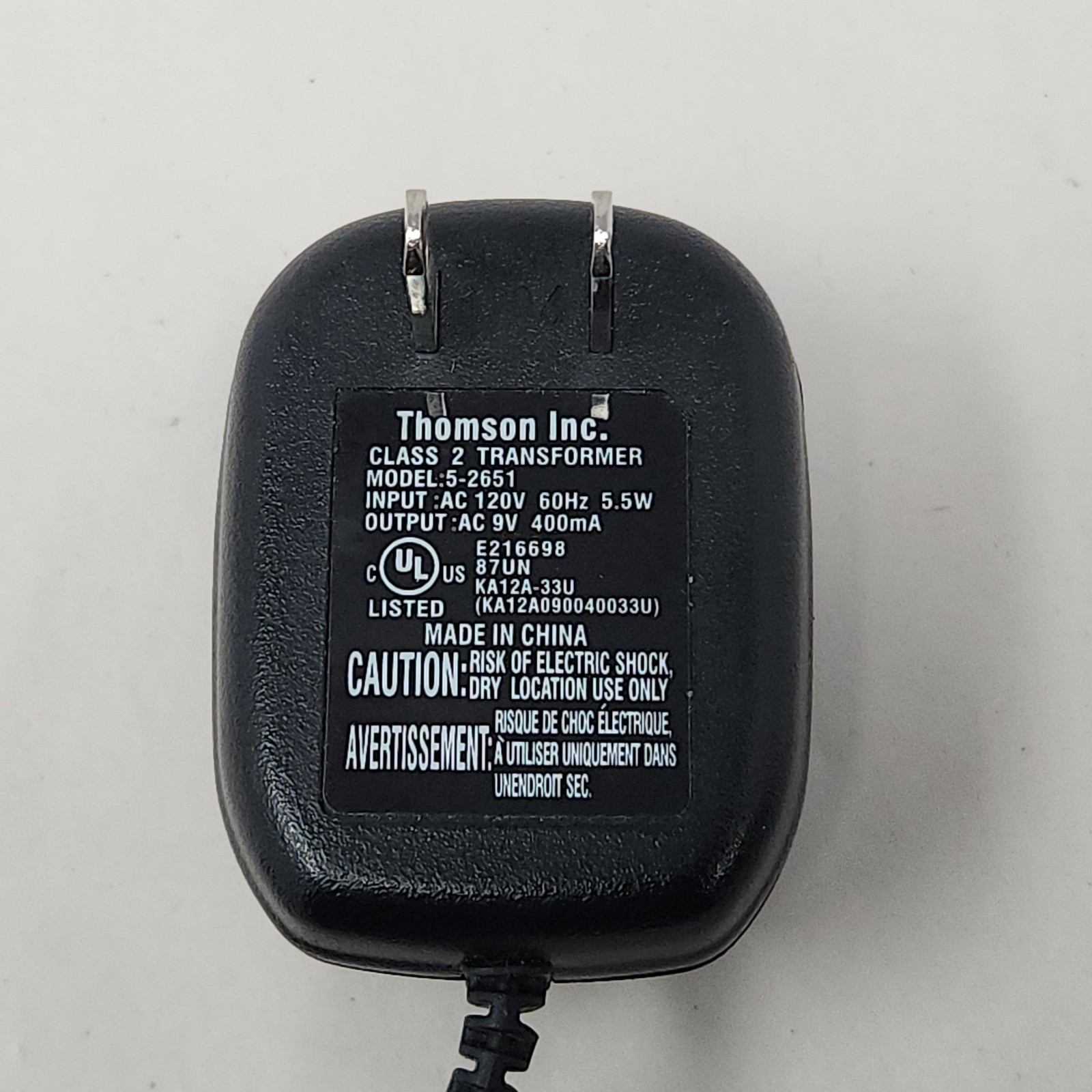 Thomson 5-2651 Adapter Power Supply